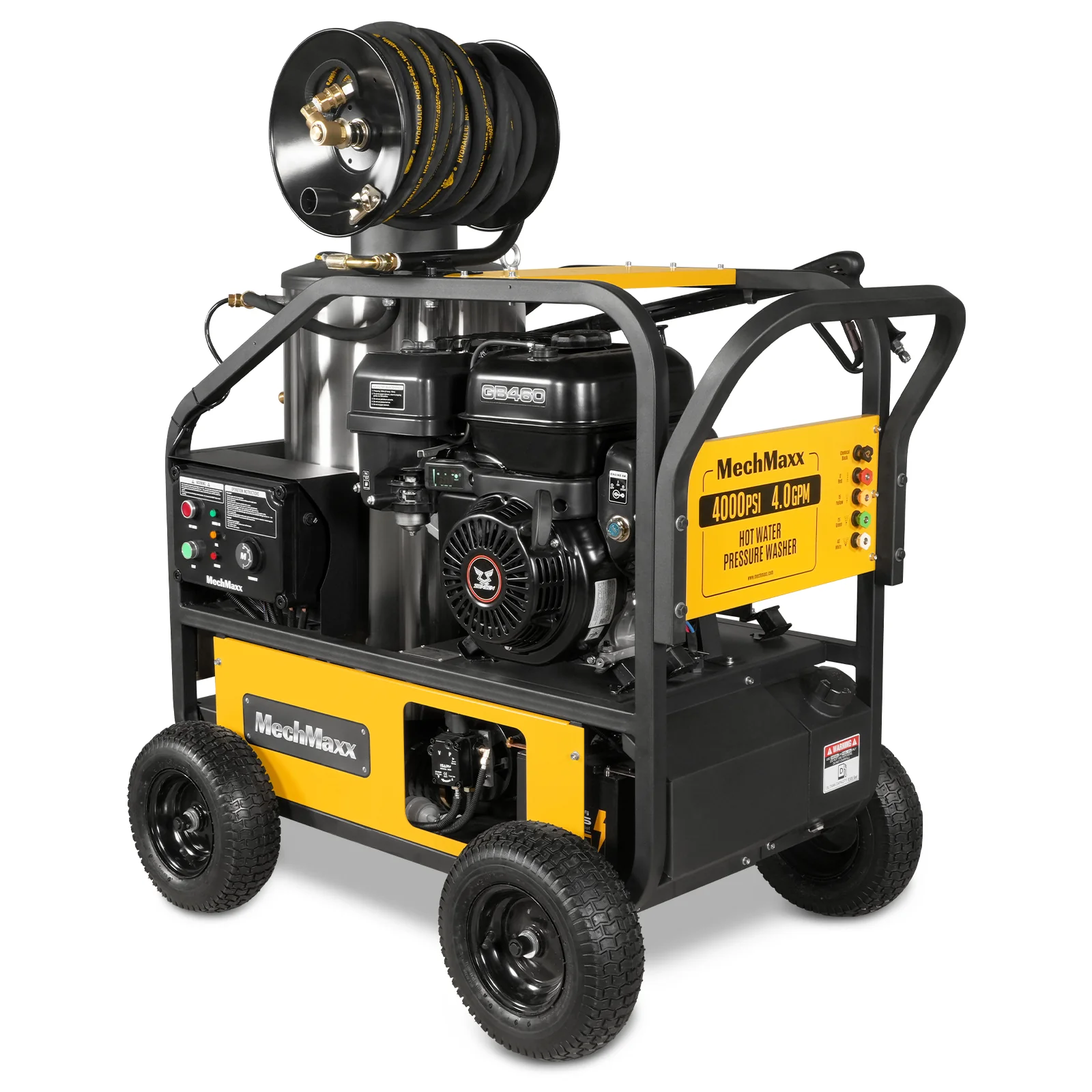 4000 PSI 4 GPM 15 HP ZONSEN E-Start Gas Engine Hot Water Pressure Washer with Hose Reel,  HPW40D - Image 19
