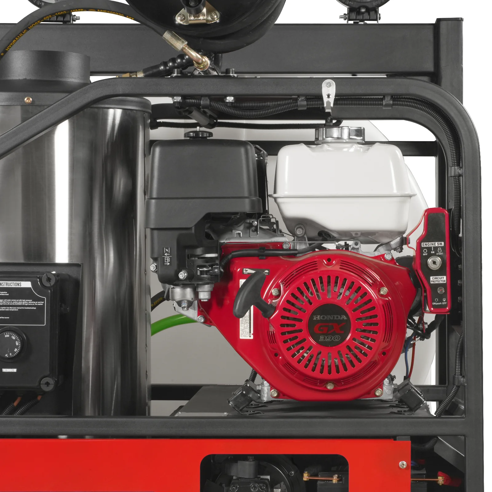 4000 PSI 4 GPM HONDA E-Start Engine Hot Water Pressure Washer Skid Mounted with 245 Gal Tank,  HPW40HBT - Image 4