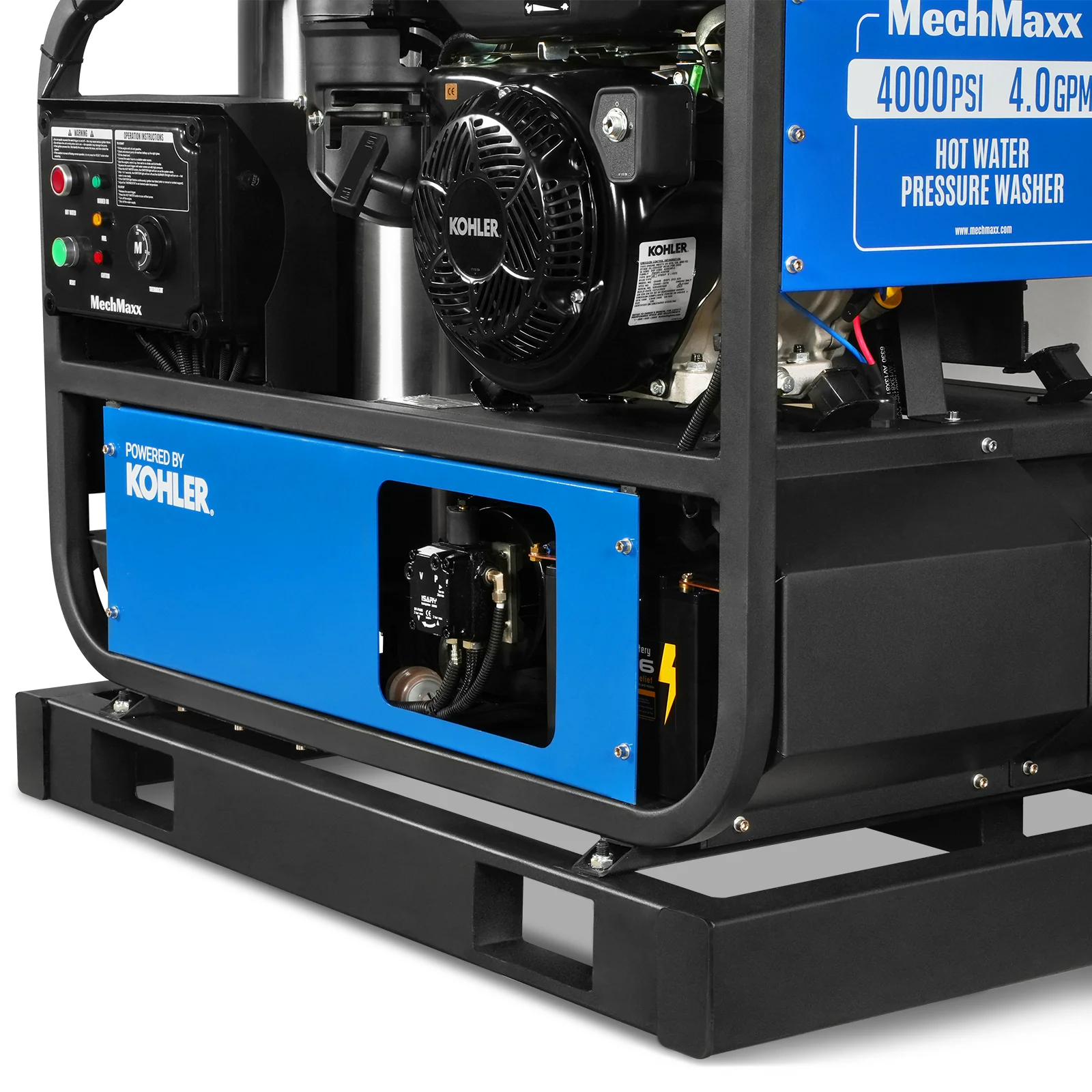 4000 PSI 4 GPM KOHLER E-Start Engine Hot Water Pressure Washer Skid Mounted with 245 Gal Tank, HPW40KBT - Image 12