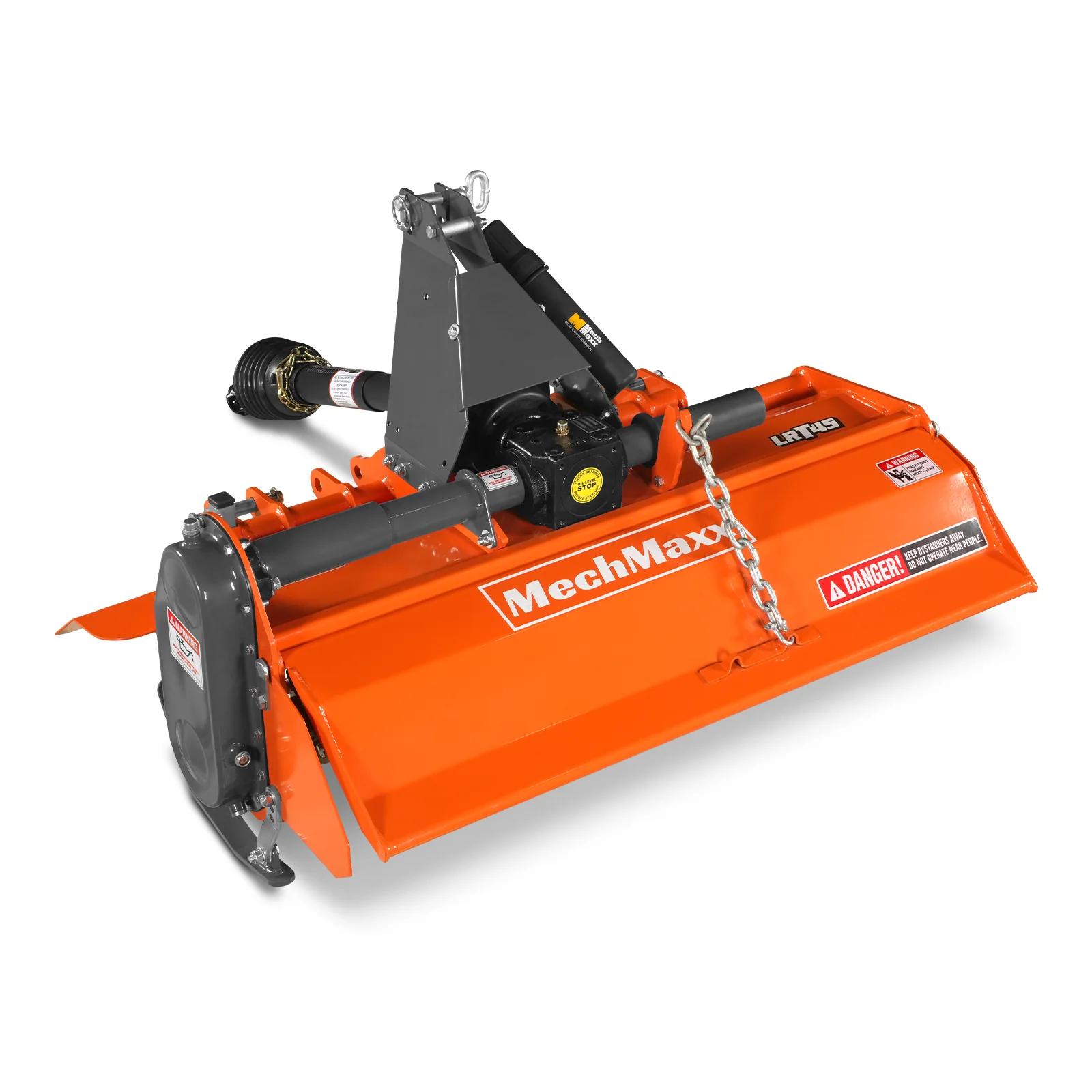 45 in Rotary Tiller, 3 Point Hitch Cat.1, Chain Drive, PTO Shaft Included with Shear Bolt, 15-35 HP, LRT45