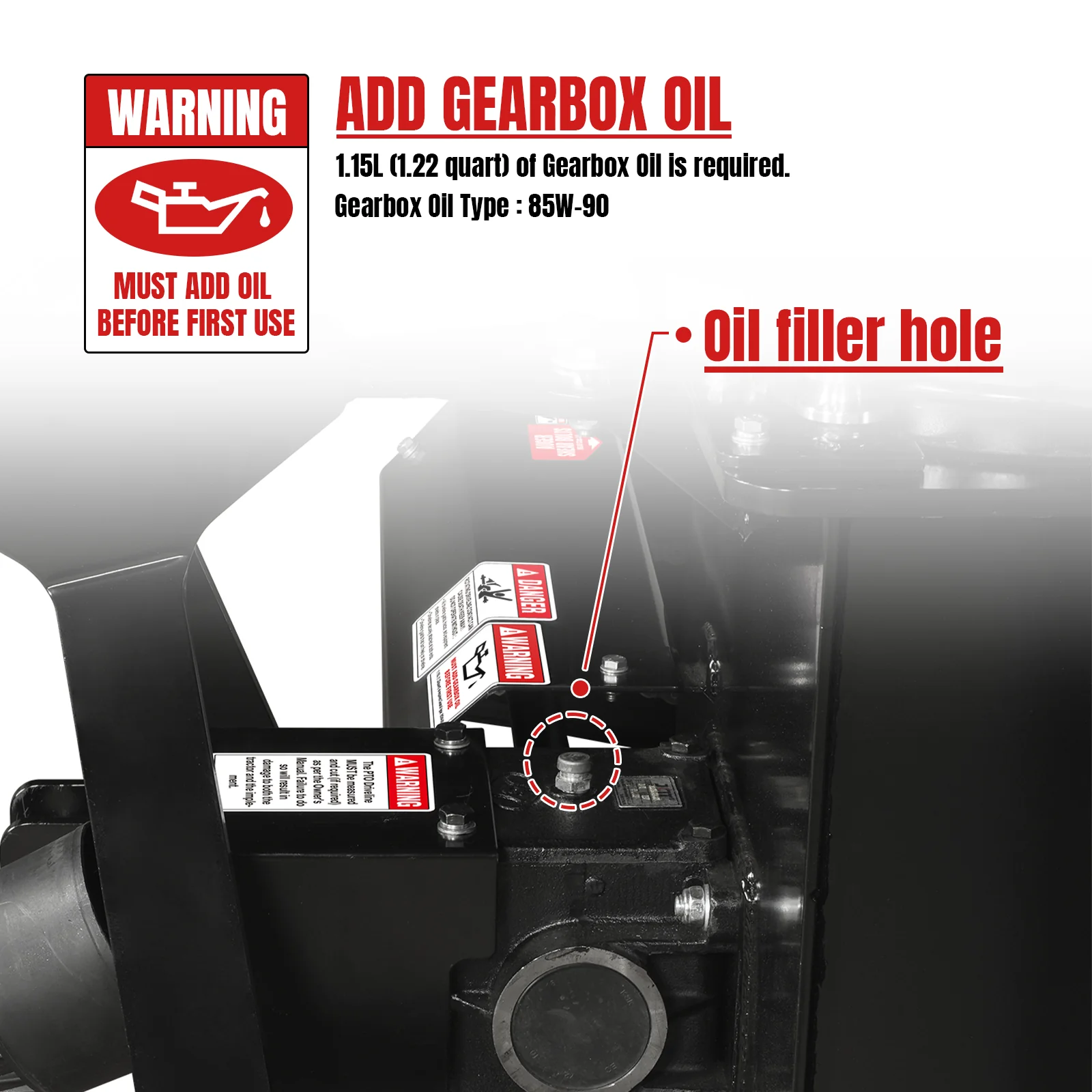 48" 3 Point PTO Snow Blower 24" Impeller Diameter 360° Snow Chute (PTO Shaft Included with Slip Clutch),  20-45 HP,  TSB48 - Image 5