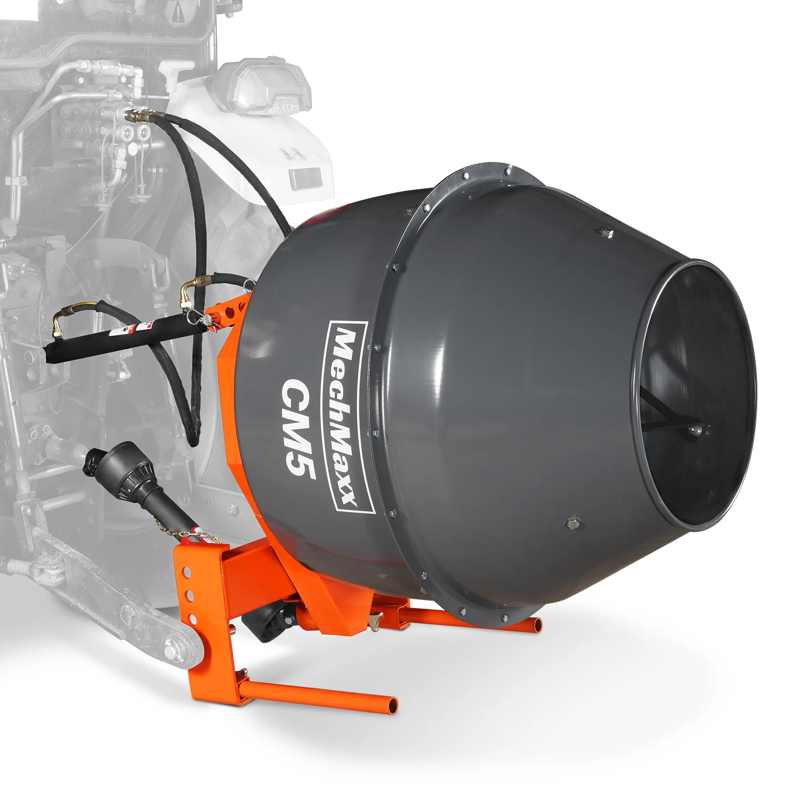 5 Cu-Ft 3-Point Hitch Cement Mixer, PTO Shaft Included, Category 1 & 2 Hookup - Image 2