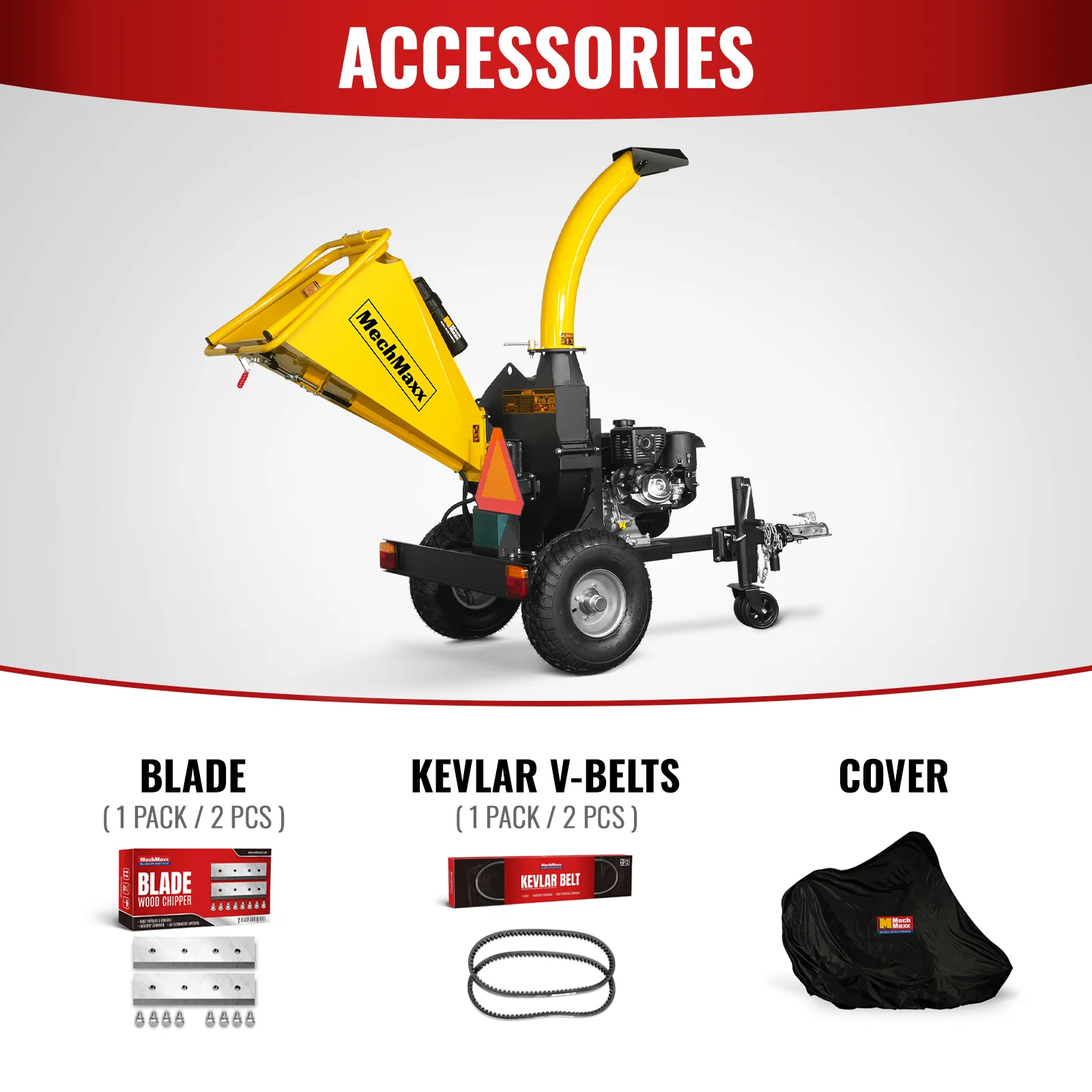 5 inch E-stat KOHLER 429cc 14hp Gasoline Engine Powered Disc Wood Chipper with Taillight ,  P4205 - Image 4