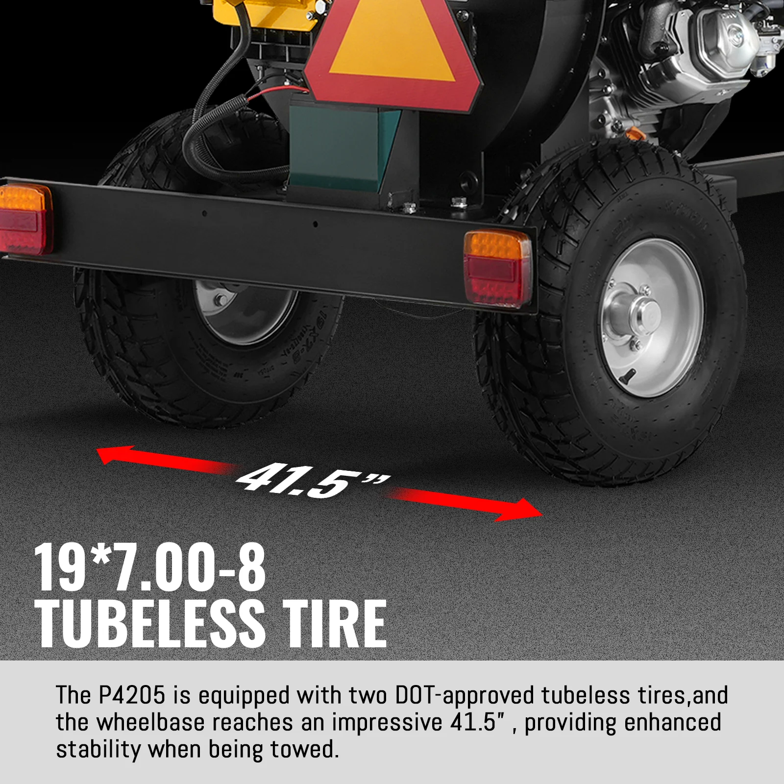5 inch E-start DUCAR 420cc 15hp Gasoline Engine Powered Disc Wood Chipper with Taillight ,  P4205 - Image 7