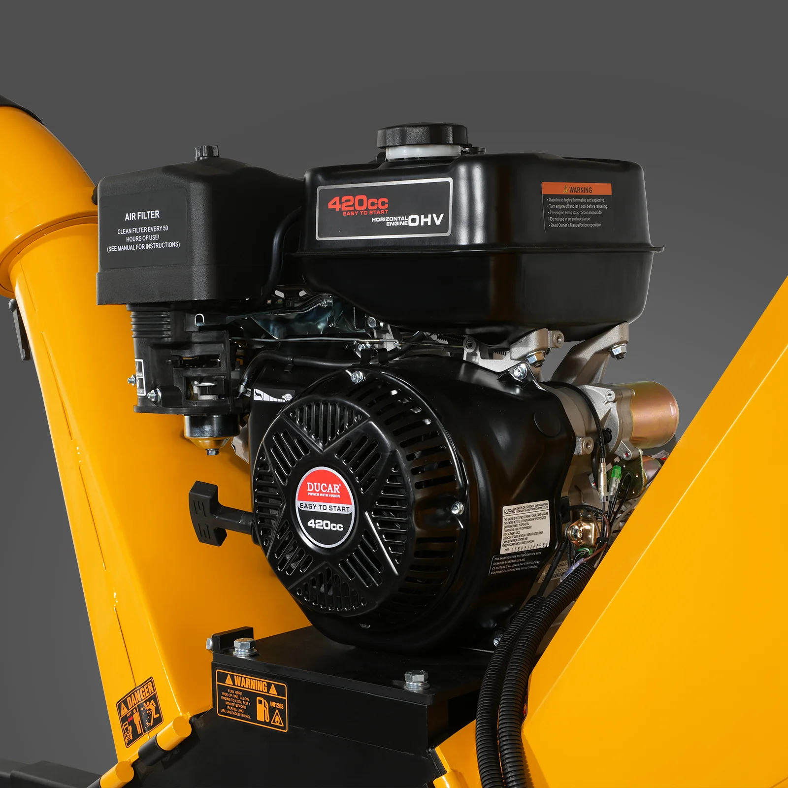 5 inch E-start DUCAR 420cc Gasoline Engine Powered Wood Chipper,  GS1500 - Image 14