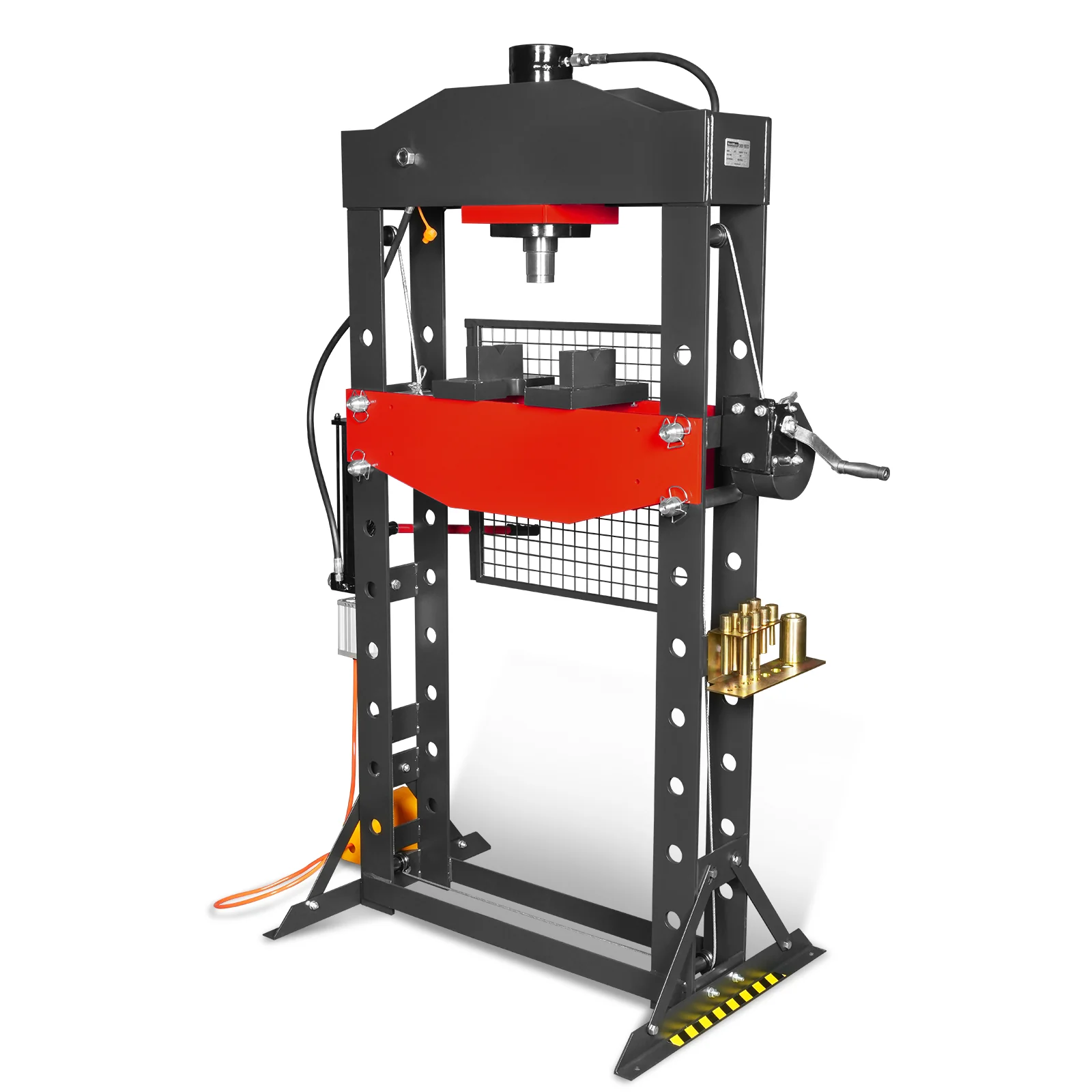 50 Ton H-Frame Air/Hydraulic Shop Press with Hand Winch & Press Pin Kit, Fully Welded Steel Frame, Safety Guard, Foot Pedal Control, HSP50 - Image 24