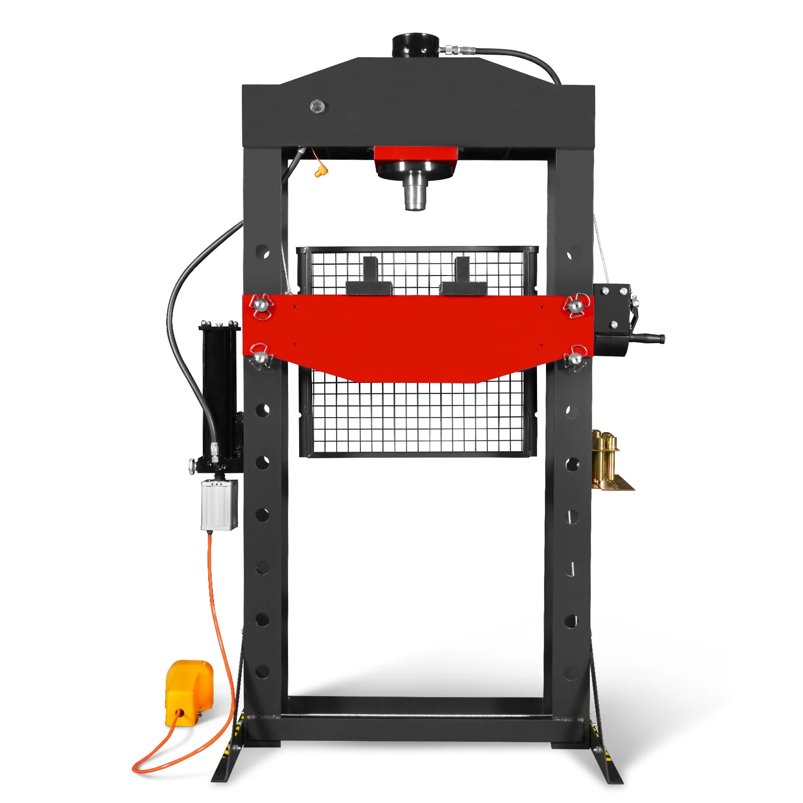 50 Ton H-Frame Air/Hydraulic Shop Press with Hand Winch & Press Pin Kit, Fully Welded Steel Frame, Safety Guard, Foot Pedal Control, HSP50 - Image 25