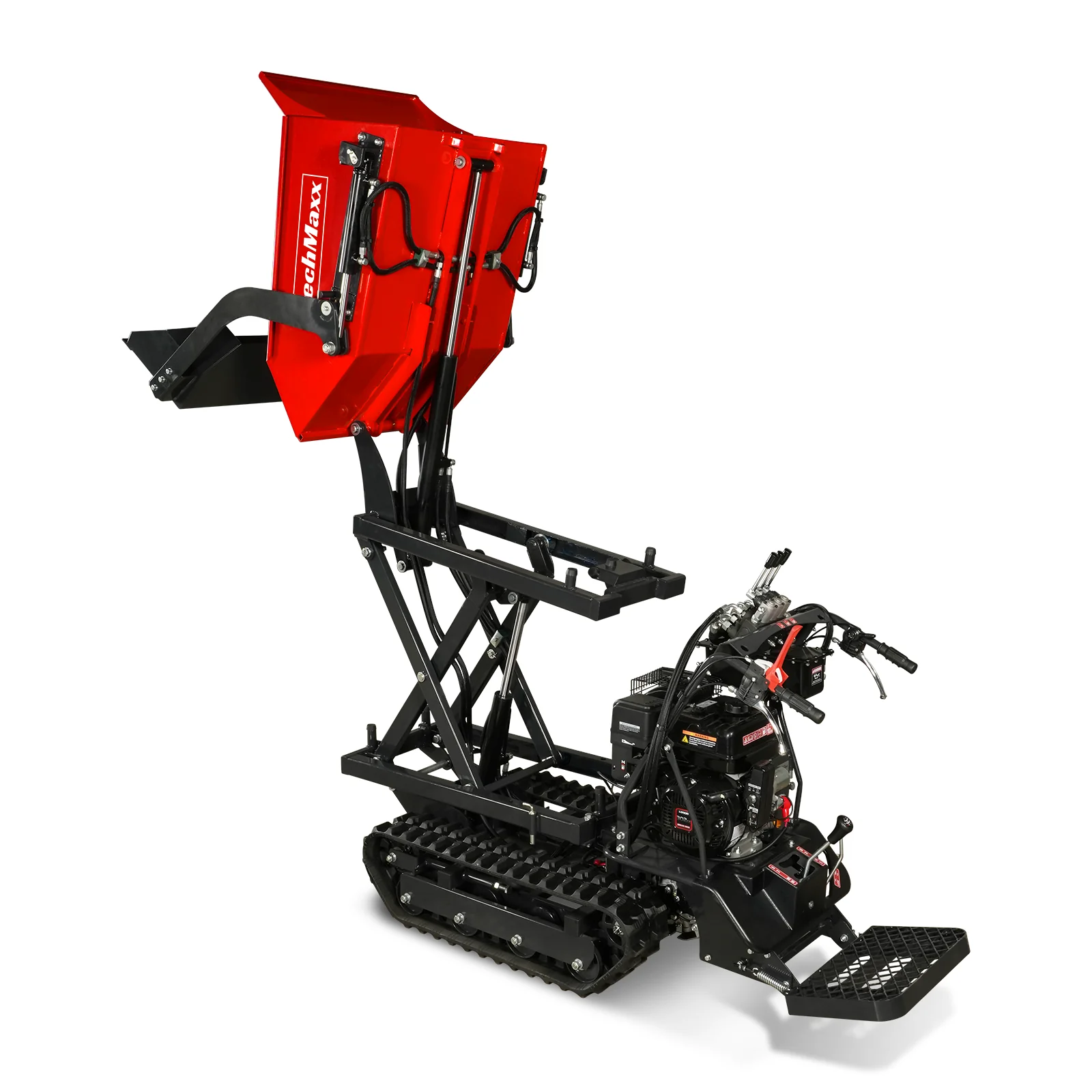1100lbs Capacity E-Start 10HP 302cc Gas Engine Tracked Dumper Hydraulic Tipping and Lifting with Front Shovel ,  D50HTFL - Image 24