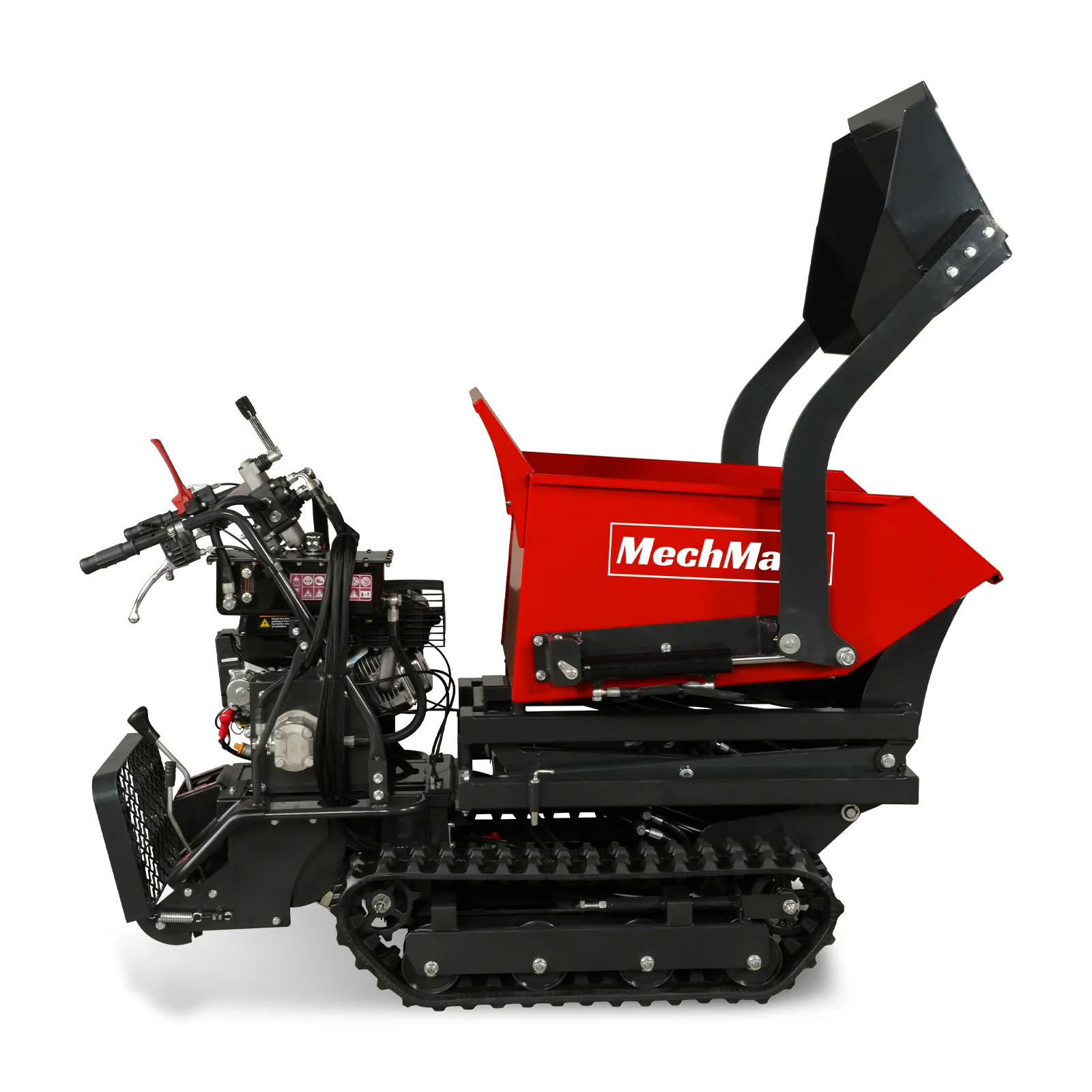 1100lbs Capacity E-Start 10HP 302cc Gas Engine Tracked Dumper Hydraulic Tipping and Lifting with Front Shovel ,  D50HTFL - Image 26