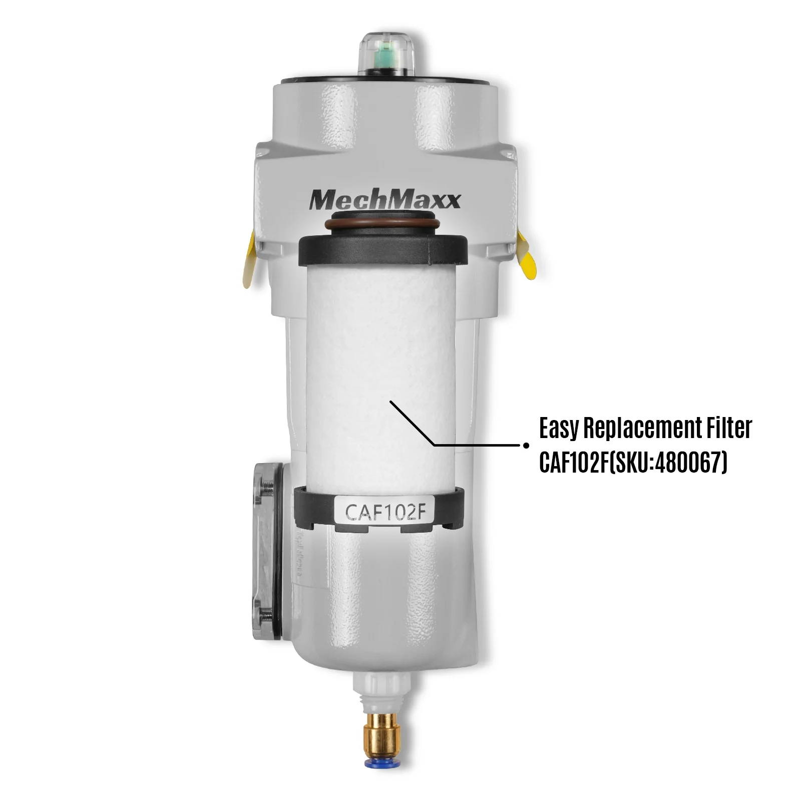 53 CFM Compressed Air Oil-Water Separator Precision Filter,0.01μm,Oil Content 0.01ppm, With Auto Drain, Pressure Indicator - Image 3