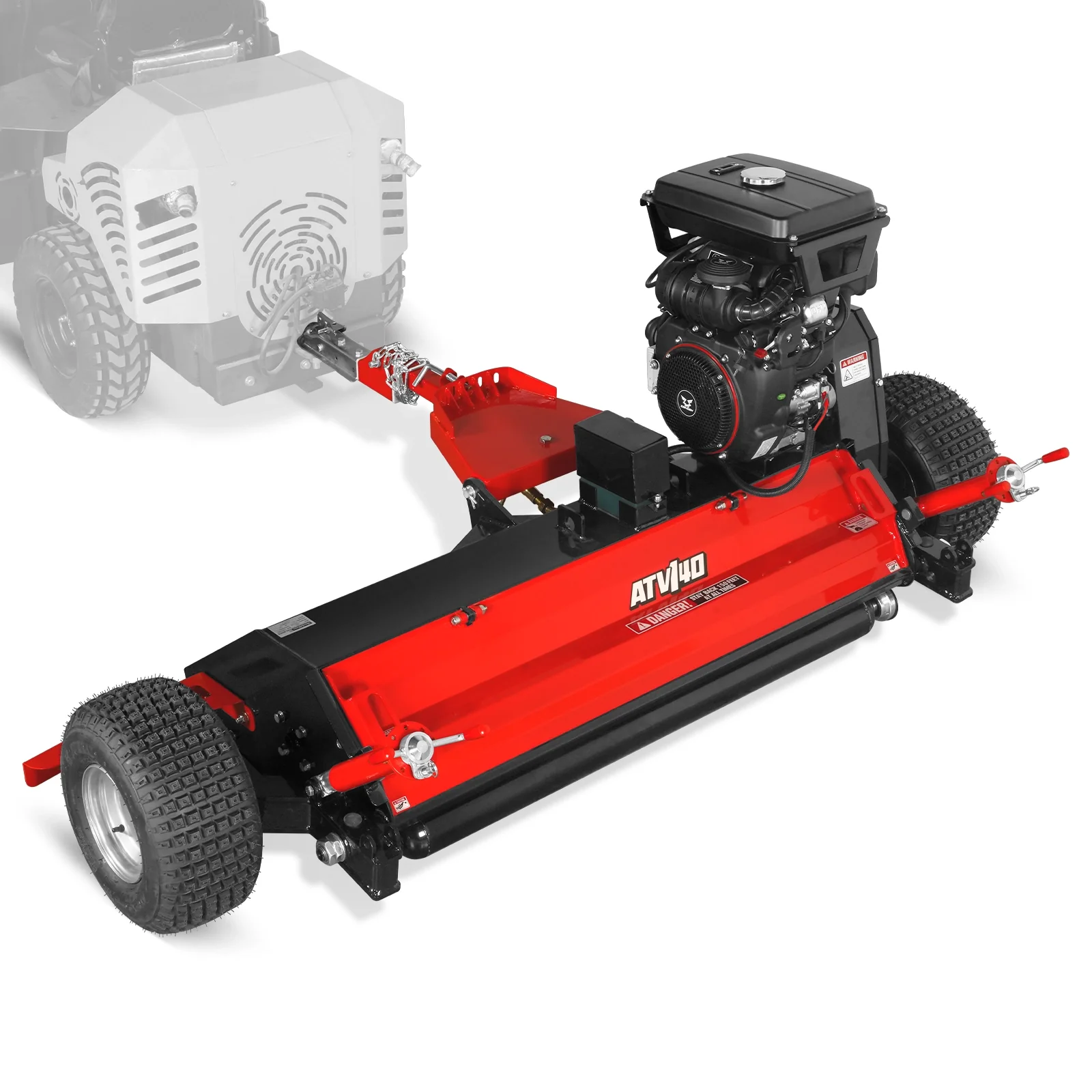 MechMaxx 55" Tow-Behind ATV Offset Flail Mower, 23HP 679cc E-start Gas Engine Powered; Adjustable Mowing Height, ATV140 - Image 9