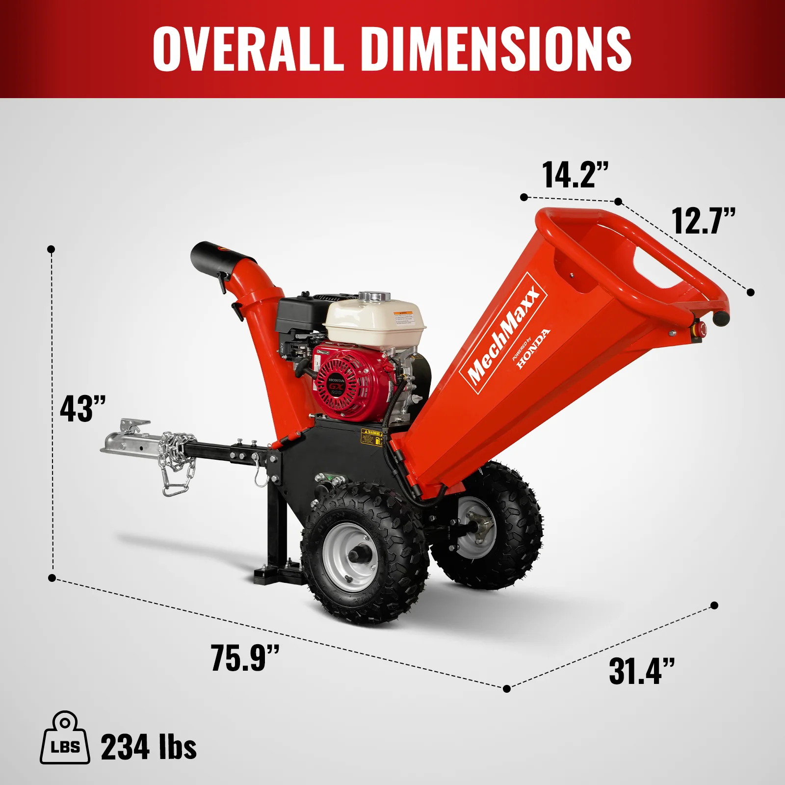 HONDA GX200 Gasoline Engine Powered 4 inch Wood Chipper,  GS650 - Image 8