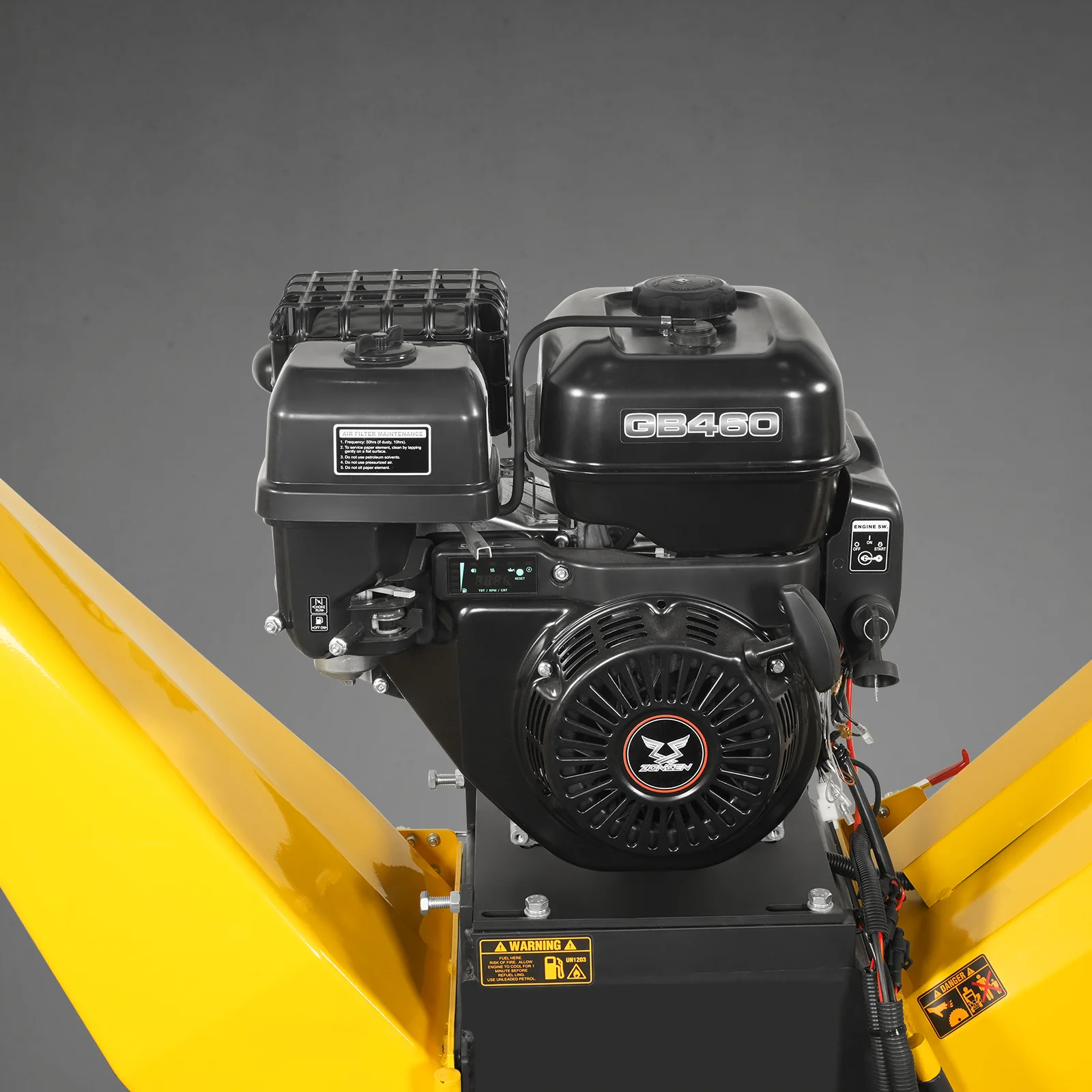 6 inch E-start ZONSEN 459cc 15hp Gasoline Engine Powered Drum Wood Chipper,  P4206 - Image 19