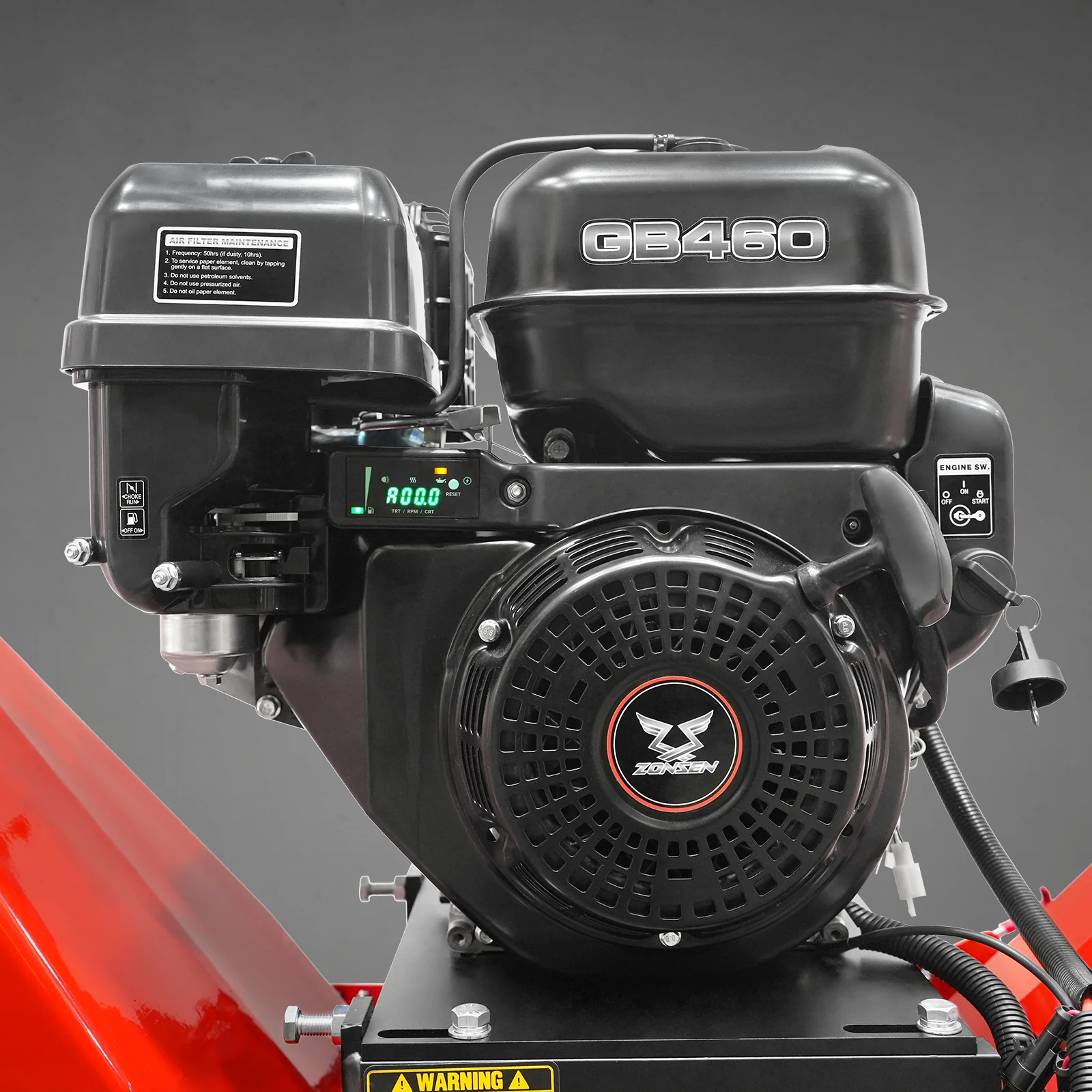 6 inch ZONSEN E-Start 459cc 15hp Gas Powered 4 - Wheel Drum Wood Chipper with Taillight ,  B150 - Image 11