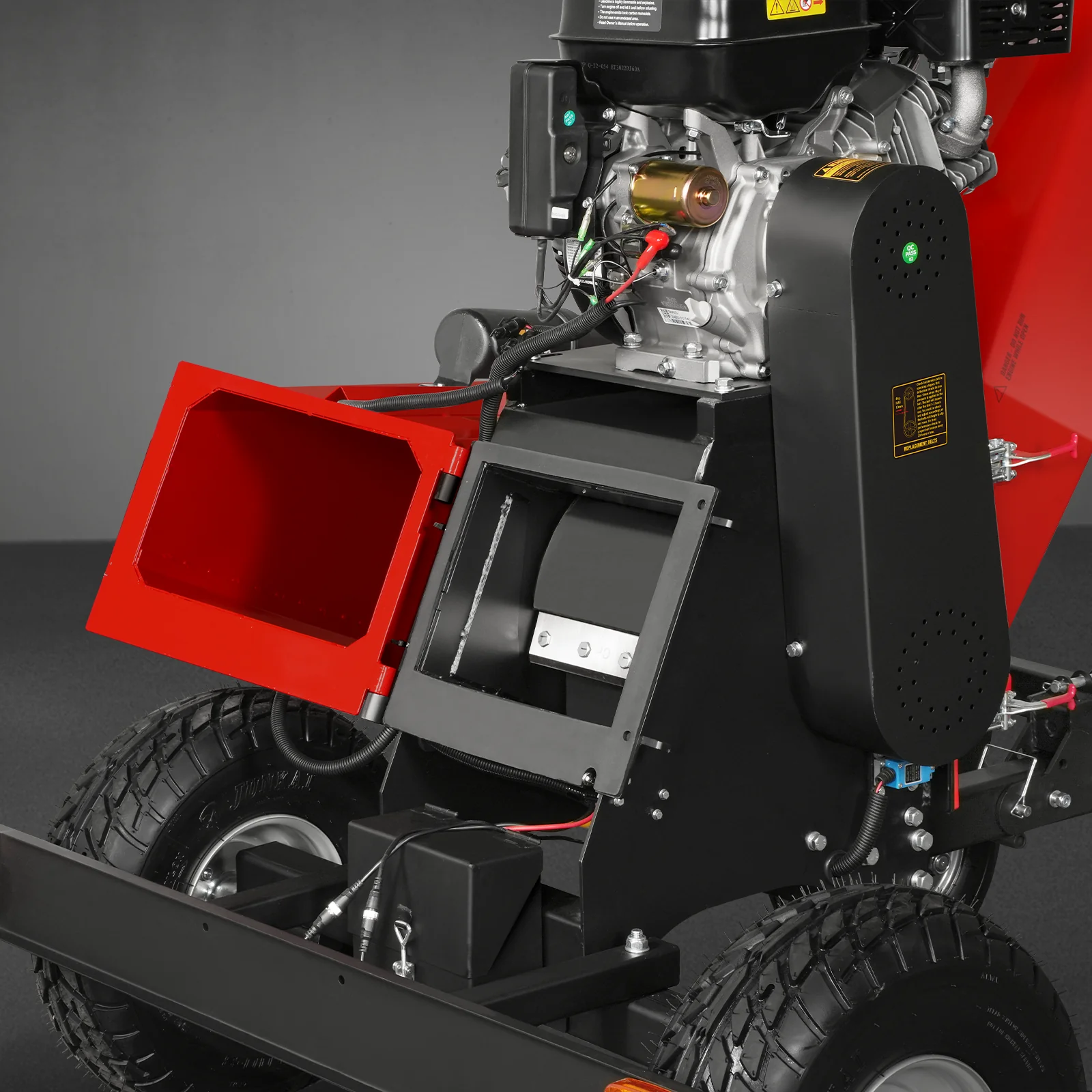 6 inch ZONSEN E-Start 459cc 15hp Gas Powered 4 - Wheel Drum Wood Chipper with Taillight ,  B150 - Image 12