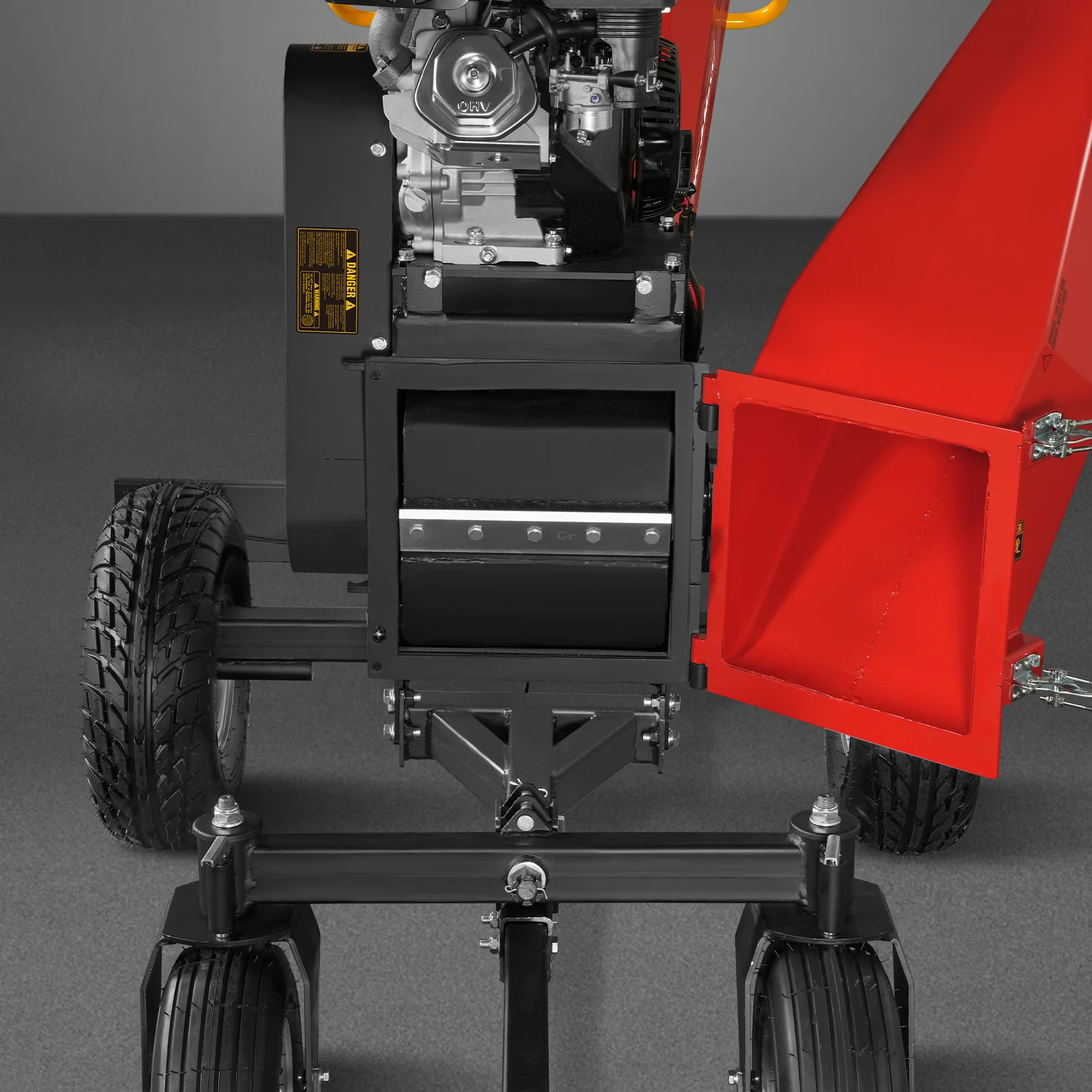 6 inch ZONSEN E-Start 459cc 15hp Gas Powered 4 - Wheel Drum Wood Chipper with Taillight ,  B150 - Image 16