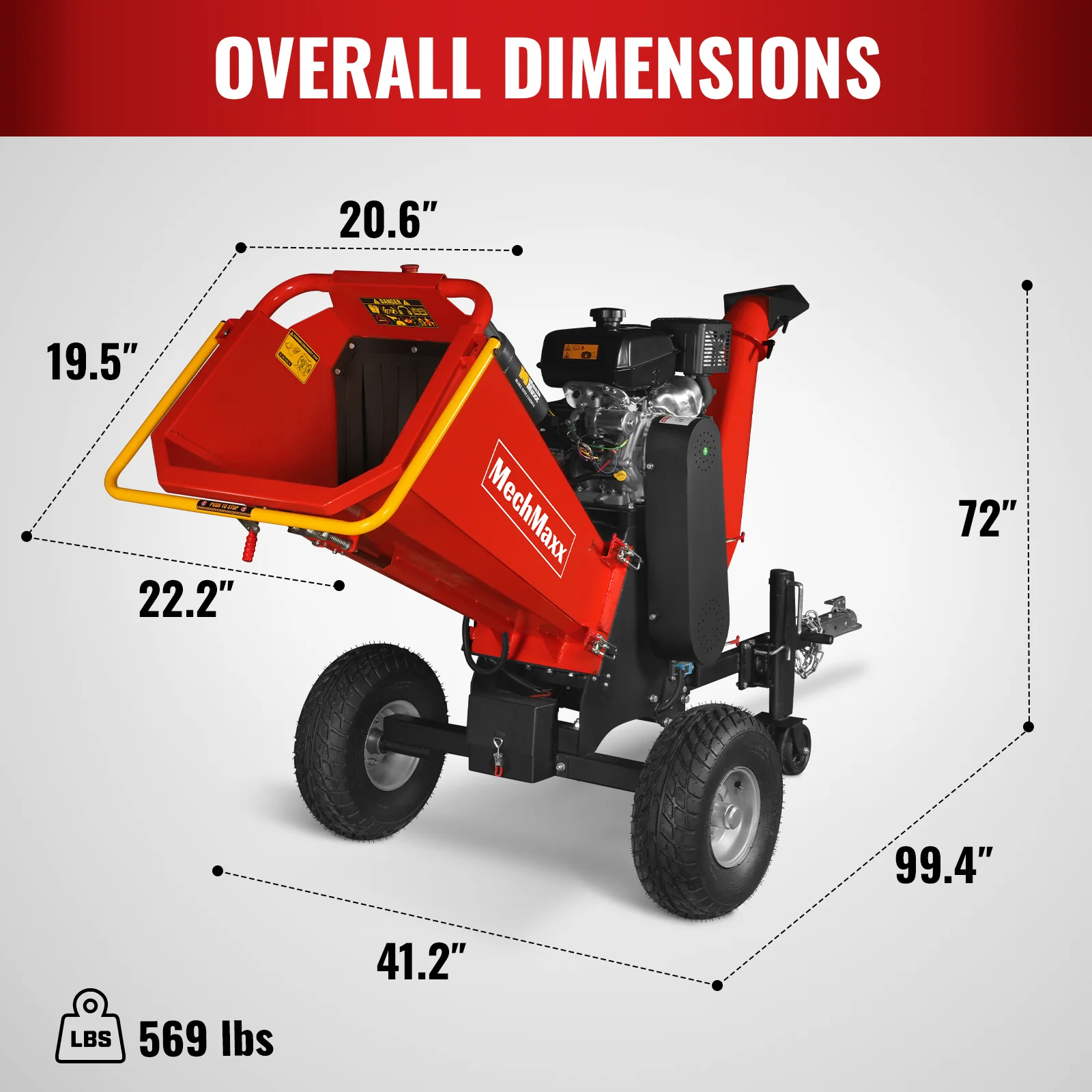 6 inch KOHLER E-Start 429cc 14HP Gasoline Engine Powered Drum Wood Chipper , P4206 - Image 4
