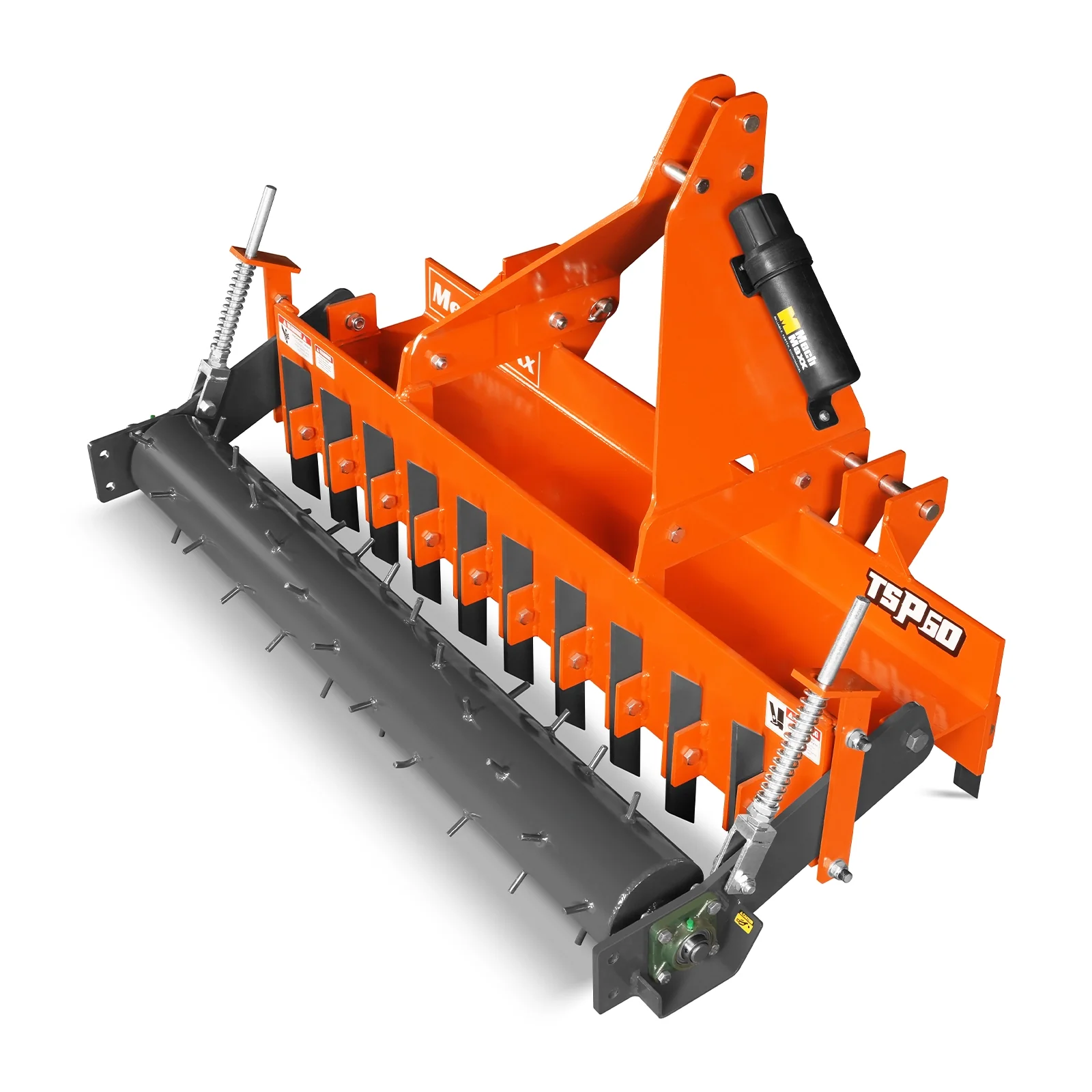 60" Heavy Duty Soil Pulverizer,  Single Spiked Roller,  21 Shanks,  Category 1 and 2,  3 Point Hitch Tractor Attachment,  TSP60 - Image 11