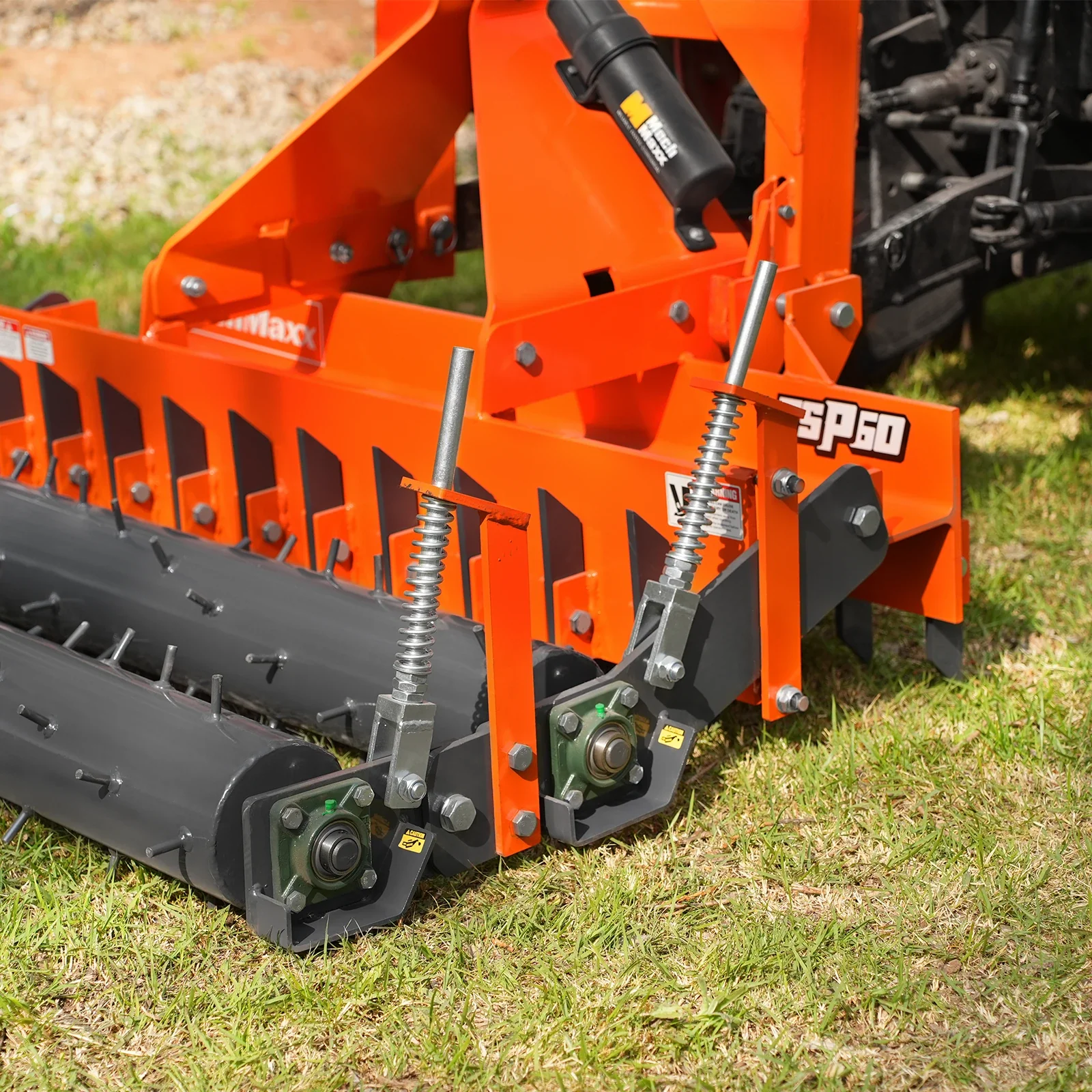 60" Heavy Duty Soil Pulverizer,  Double Spiked Roller,  21 Shanks,  Category 1 and 2,  3 Point Hitch Tractor Attachment,  TSP60D - Image 4