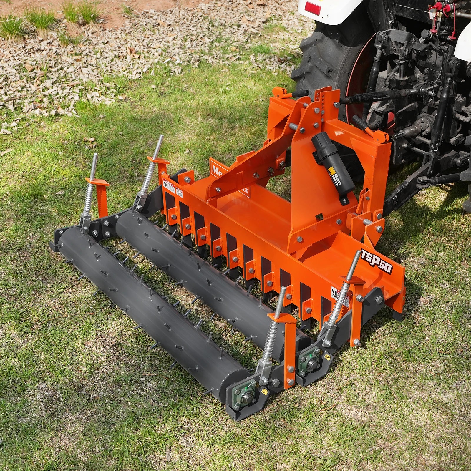 60" Heavy Duty Soil Pulverizer,  Double Spiked Roller,  21 Shanks,  Category 1 and 2,  3 Point Hitch Tractor Attachment,  TSP60D - Image 9