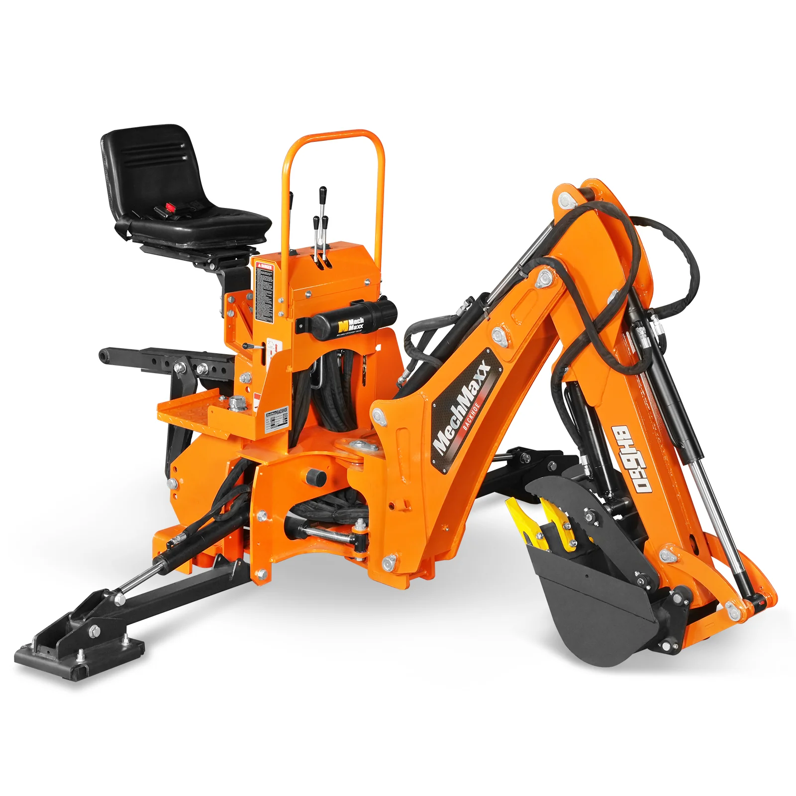 7' Tractor Backhoe Attachment with Hydraulic Thumb,  12" Bucket,  ISO/SAE Switchable Controls,  Self-Contained Hydraulic System,  3 Point Hitch Cat.1,  15-50 HP,  BH660H - Image 24