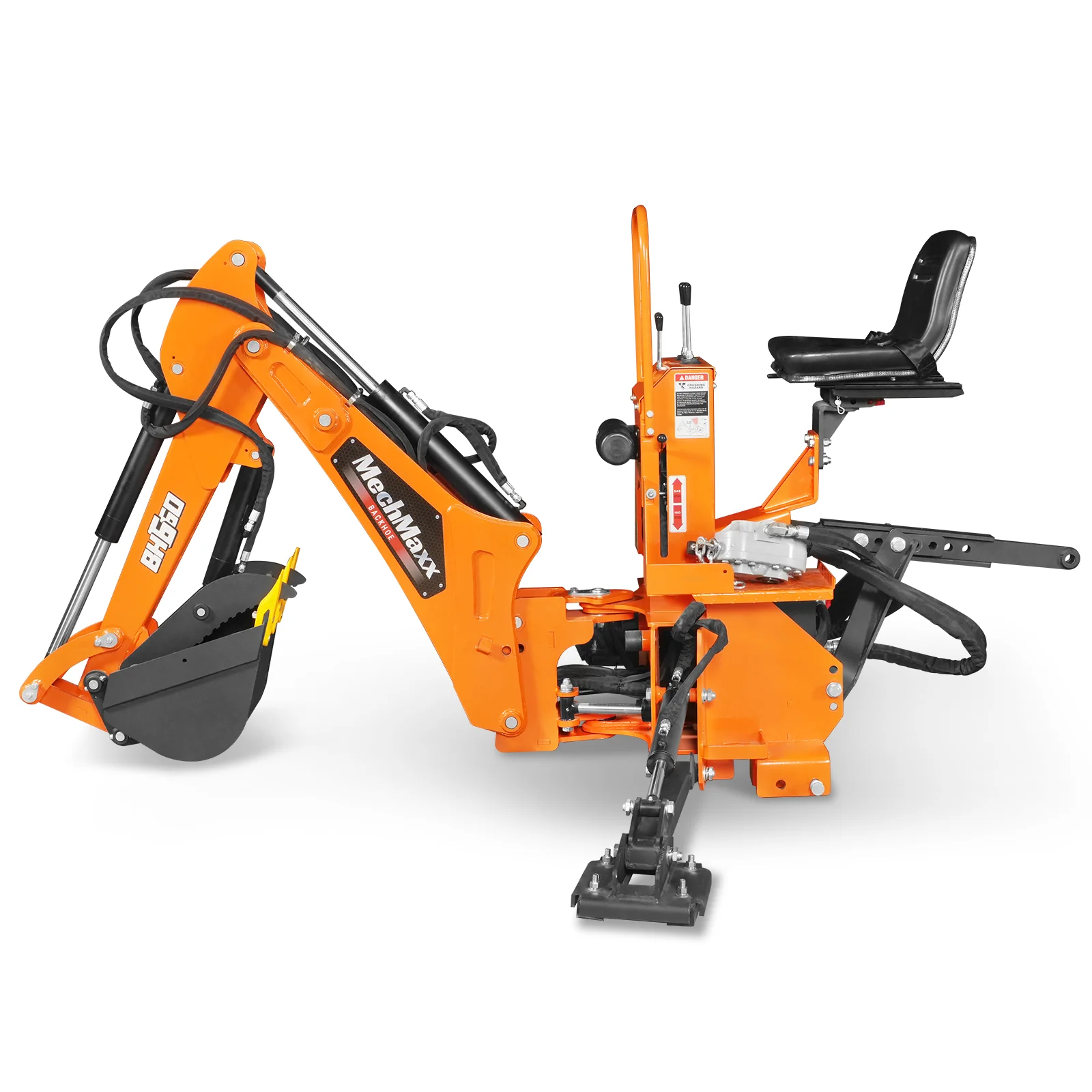 7' Tractor Backhoe Attachment with Hydraulic Thumb,  12" Bucket,  ISO/SAE Switchable Controls,  Self-Contained Hydraulic System,  3 Point Hitch Cat.1,  15-50 HP,  BH660H - Image 27