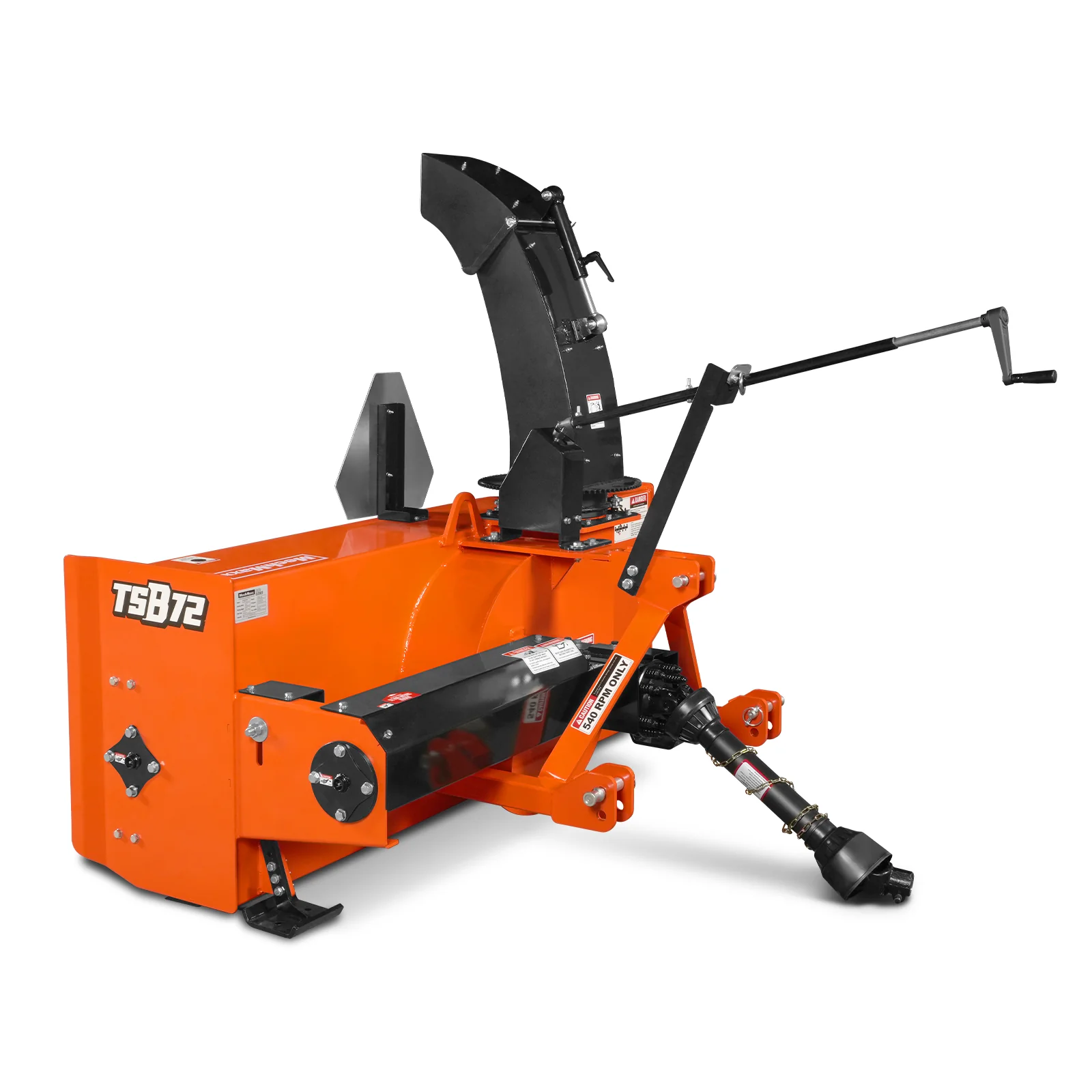 72" 3 Point PTO Snow Blower 24" Impeller Diameter 360° Snow Chute (PTO Shaft Included with Slip Clutch),  30-75 HP,  TSB72T - Image 19