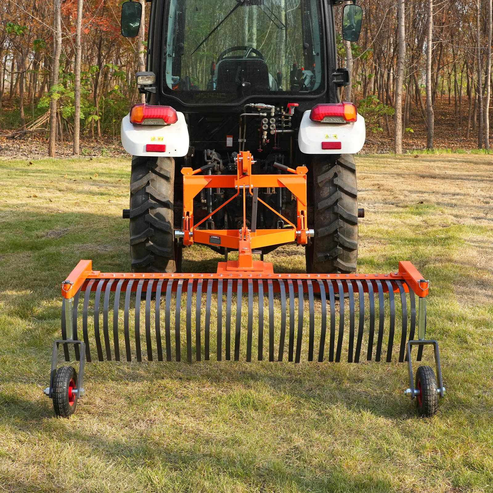 72" Landscape Rake with Bolt-On Wheels & 36 Tines 3 Point Hitch Tractor Attachment, LR72W - Image 4
