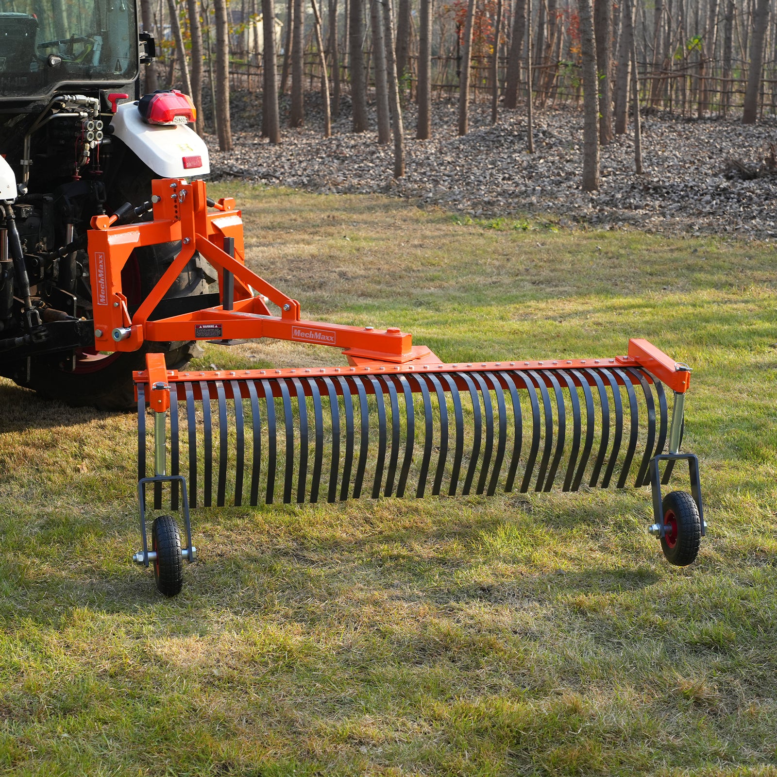 72" Landscape Rake with Bolt-On Wheels & 36 Tines 3 Point Hitch Tractor Attachment, LR72W - Image 7