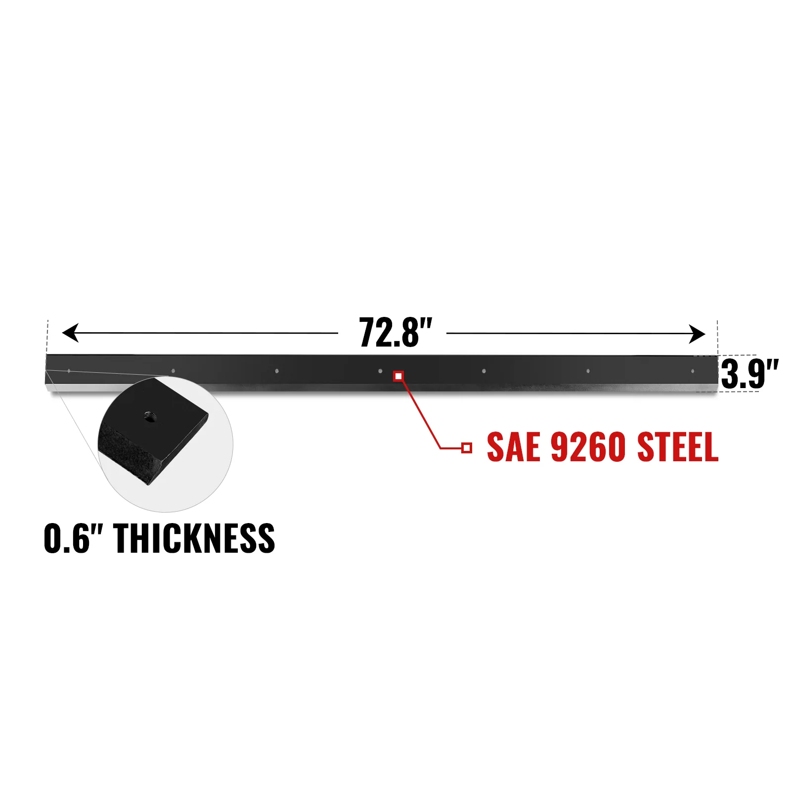 72" Snow Blower Replacement Cutting Blade (for SKU: 201016, 201016T) - Image 2