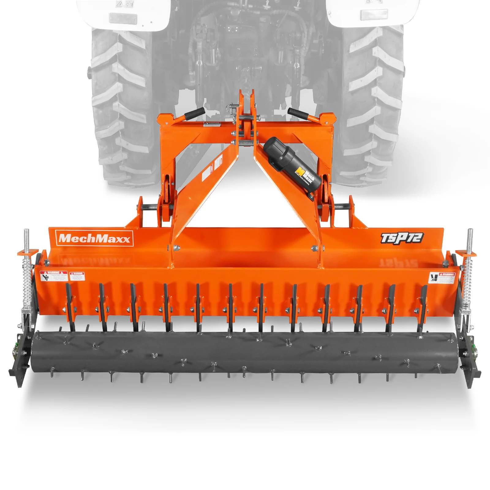 72" Heavy Duty Soil Pulverizer,  Single Spiked Roller,  25 Shanks,  Category 1 and 2,  3 Point Hitch Tractor Attachment,  TSP72 - Image 6