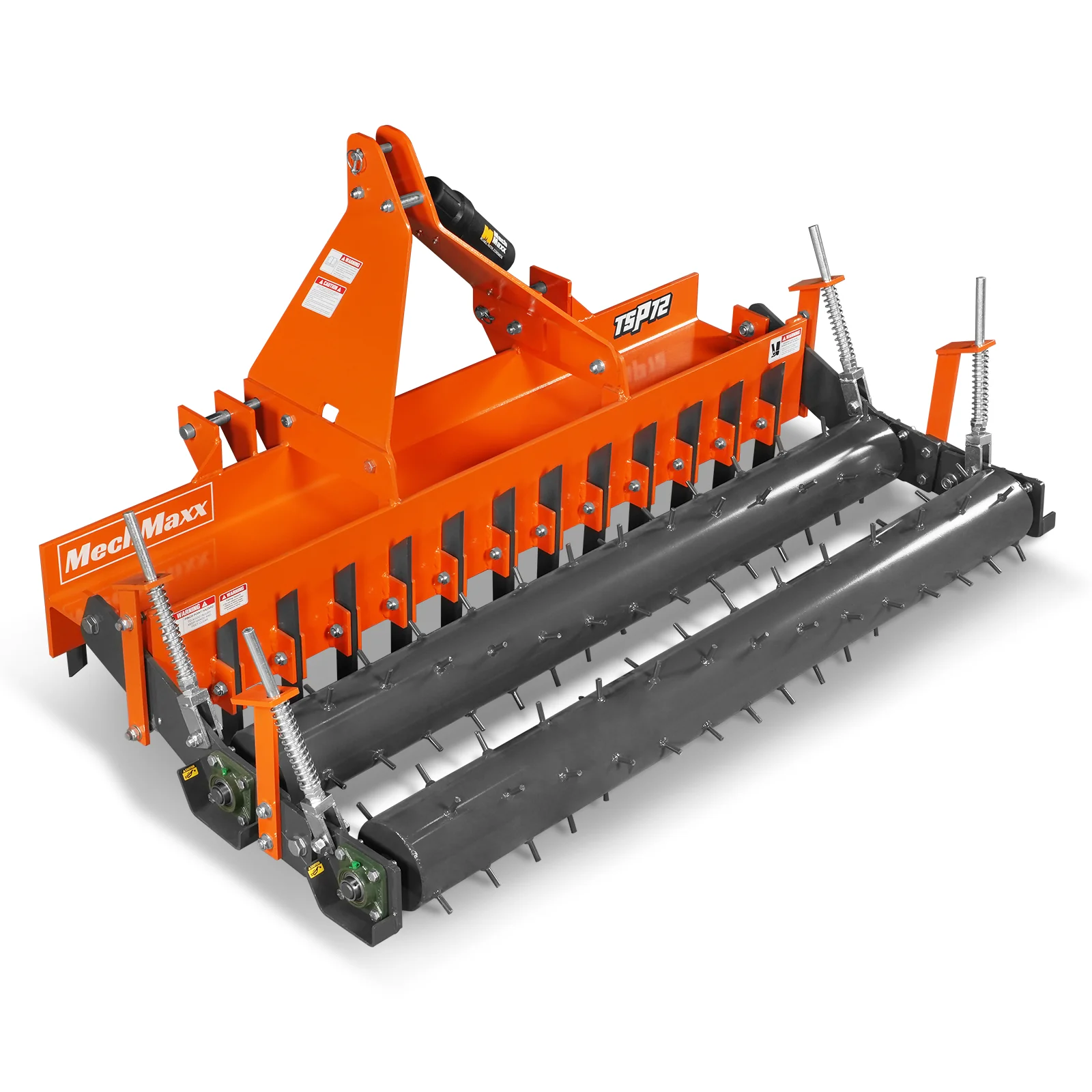 72" Heavy Duty Soil Pulverizer,  Double Spiked Roller,  25 Shanks,  Category 1 and 2,  3 Point Hitch Tractor Attachment,  TSP72D - Image 11