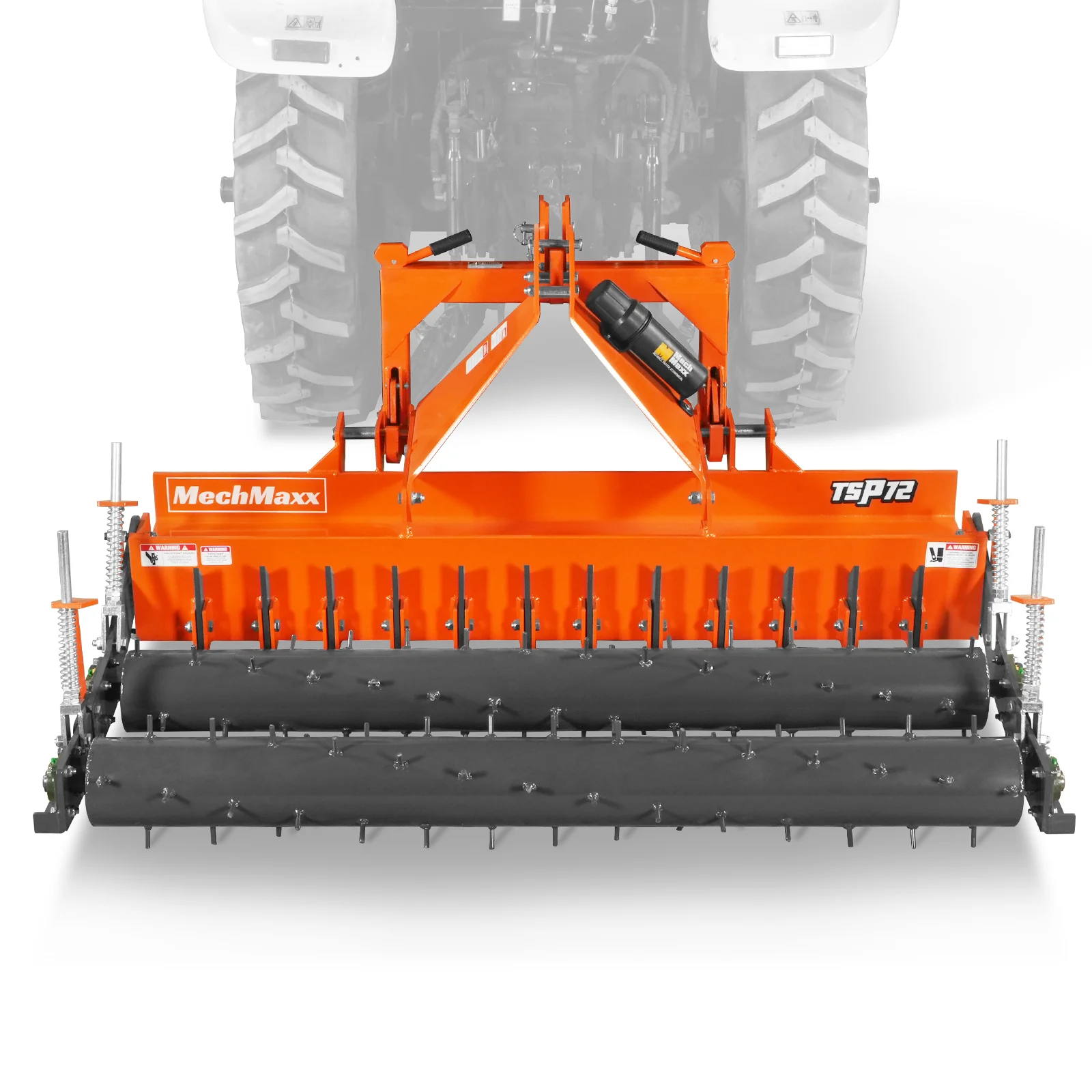 72" Heavy Duty Soil Pulverizer,  Double Spiked Roller,  25 Shanks,  Category 1 and 2,  3 Point Hitch Tractor Attachment,  TSP72D - Image 6