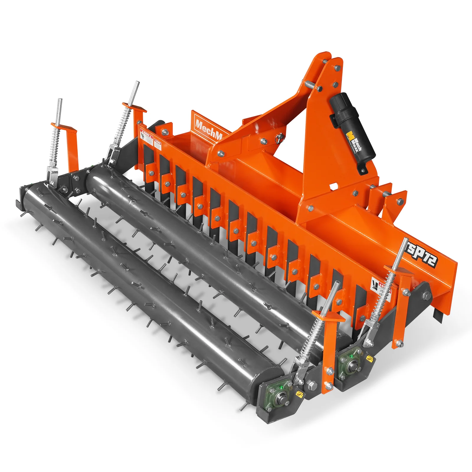 72" Heavy Duty Soil Pulverizer,  Double Spiked Roller,  25 Shanks,  Category 1 and 2,  3 Point Hitch Tractor Attachment,  TSP72D - Image 9