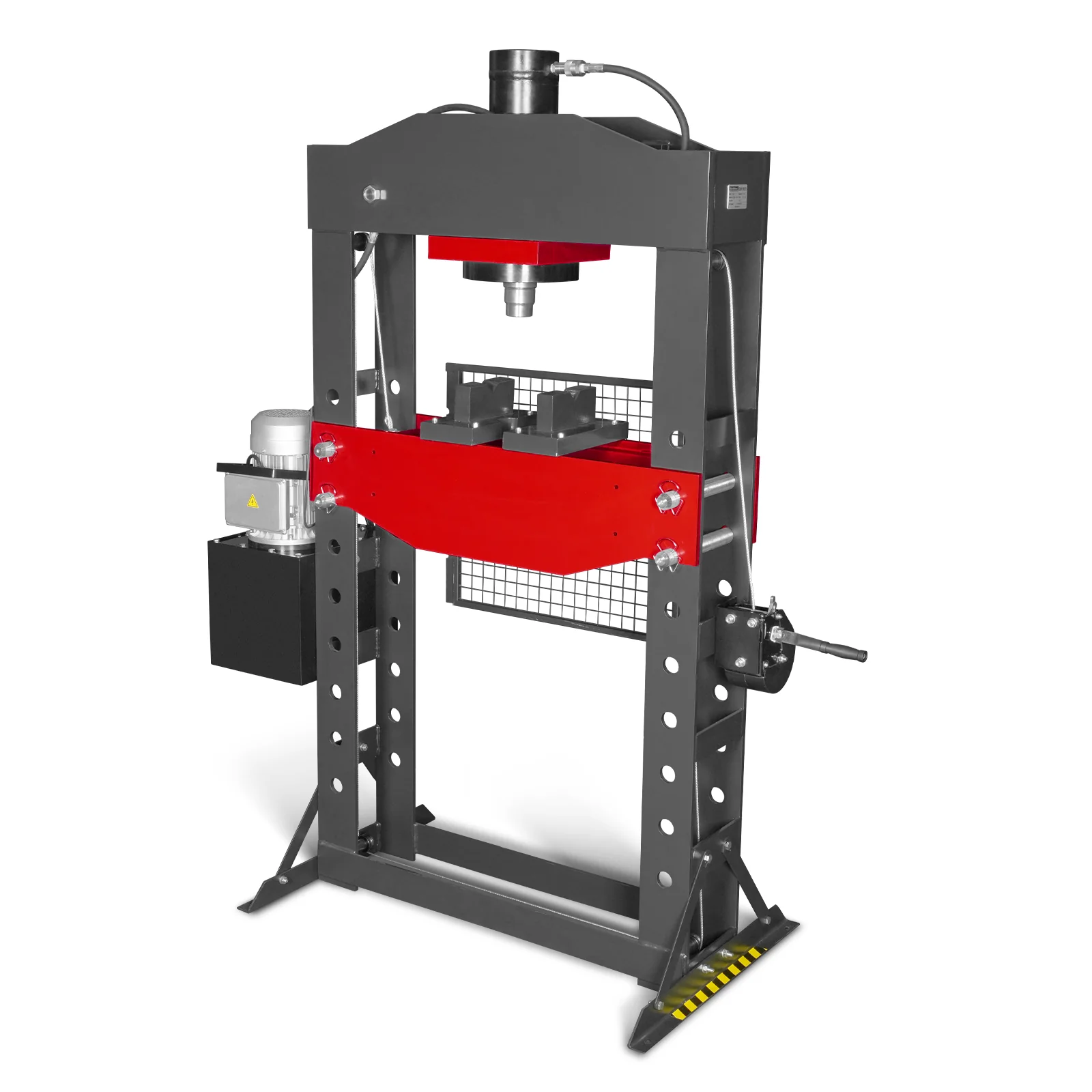 75 Ton H-Frame Electric Hydraulic Shop Press with Hand Winch, 110V Motor, Fully Welded Steel Frame, Safety Guard, Foot Pedal Control, HSP75E - Image 21