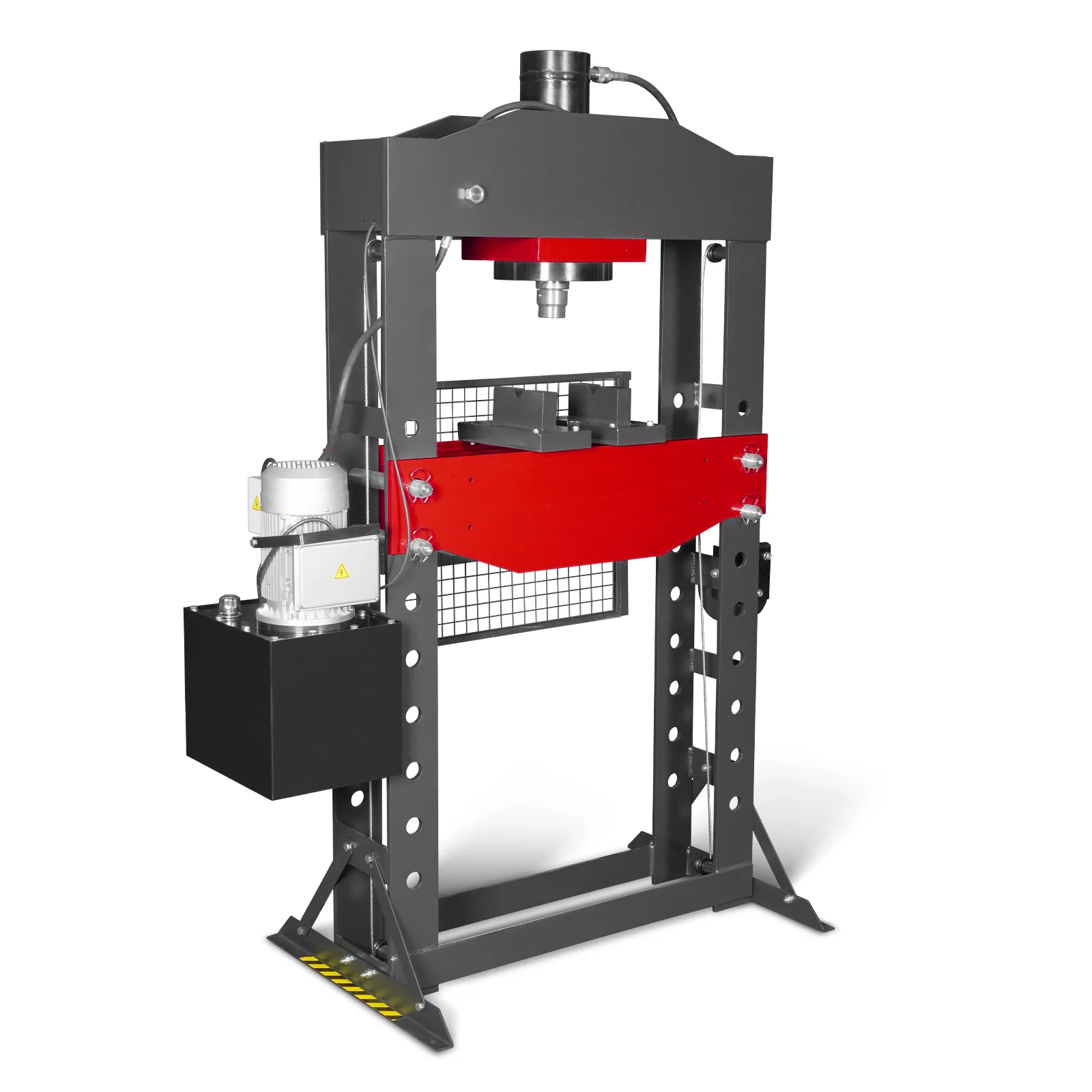 75 Ton H-Frame Electric Hydraulic Shop Press with Hand Winch, 110V Motor, Fully Welded Steel Frame, Safety Guard, Foot Pedal Control, HSP75E - Image 23