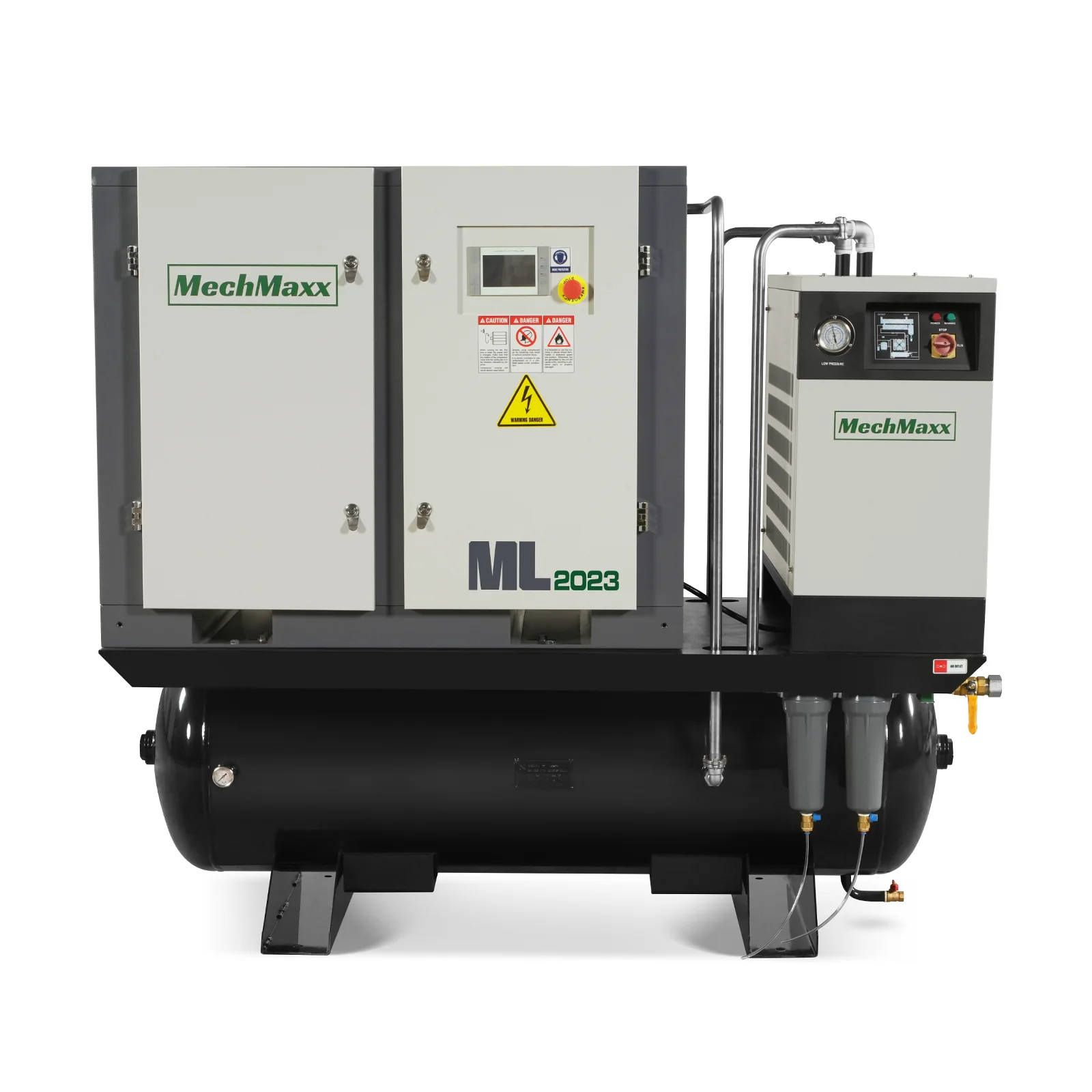 20HP Combined Rotary Screw Air Compressor with Dryer & 105-Gal ASME Tank | 78 CFM, 116 PSI, 230V 3-Phase - Industrial Grade - Image 4