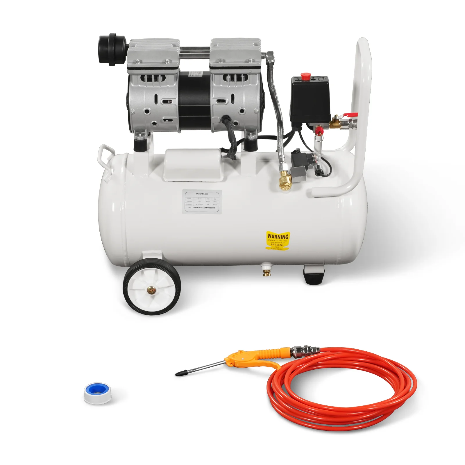 8 Gallon Air Compressor 600W 110V Oil-Free Quiet Electric Air Pump - 0.7MPa, 40L/min - Image 15