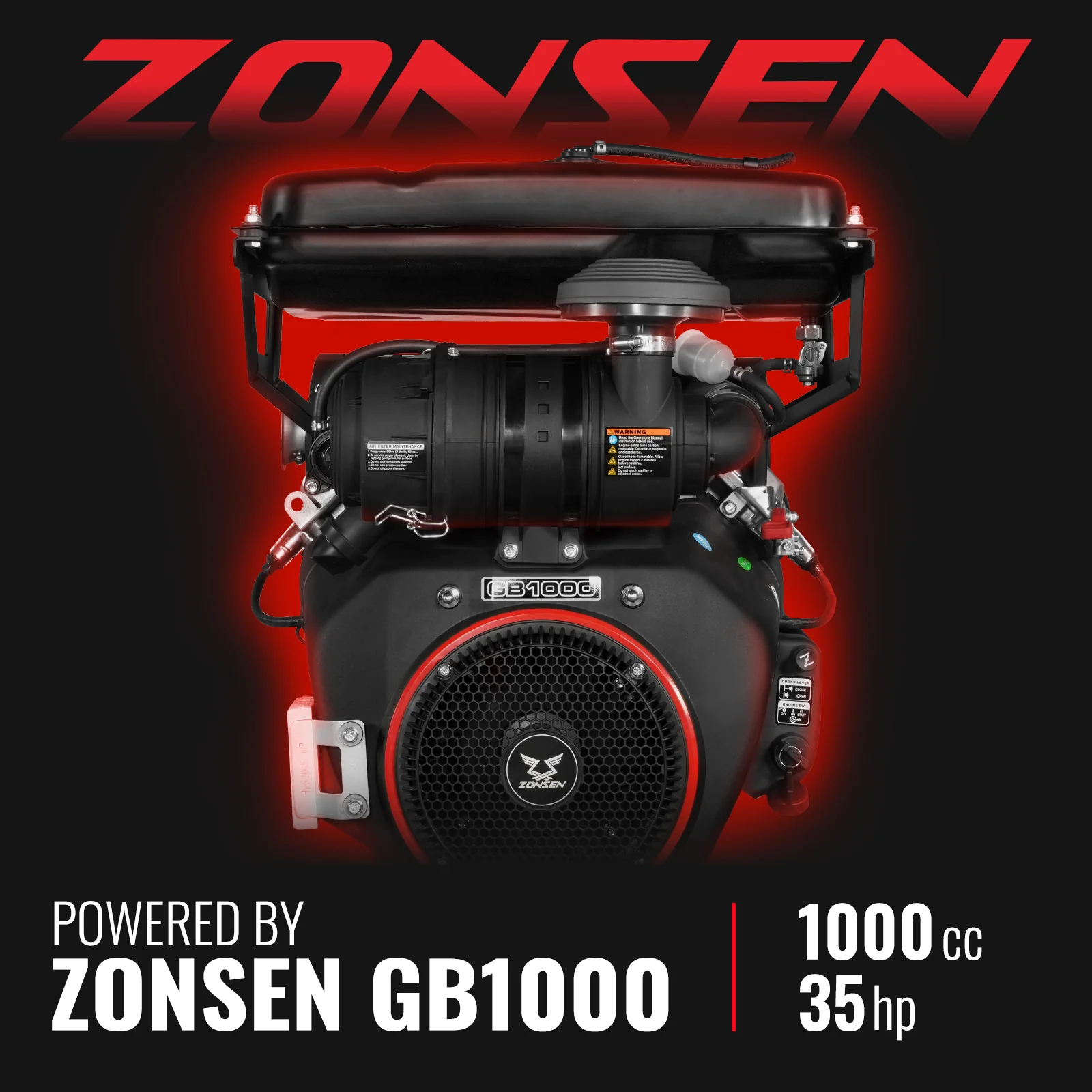8 inch ZONSEN E-Start 1000cc 35hp Gas Powered 4 - Wheel Drum Wood Chipper with Taillight ,  B200 - Image 20