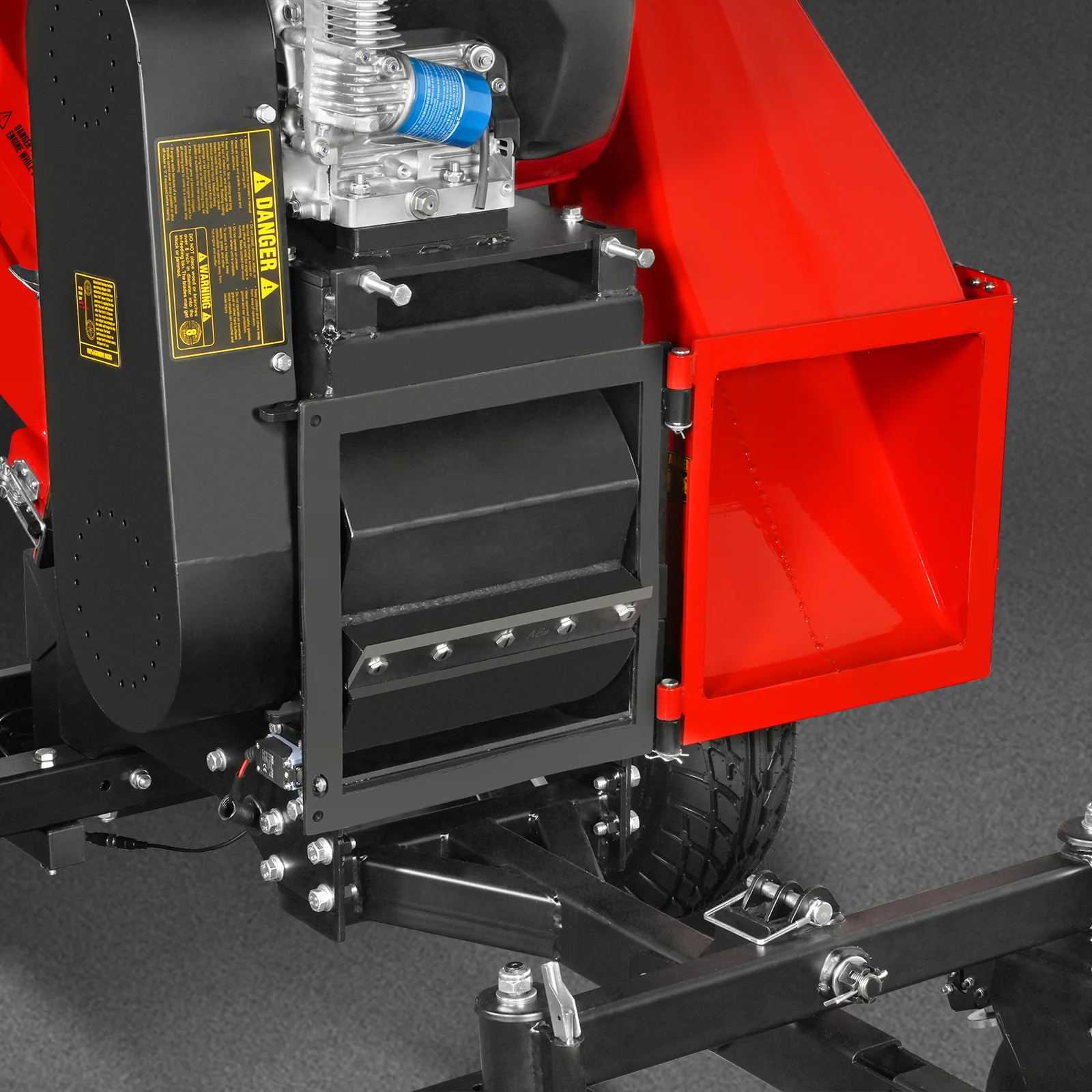 8 inch HONDA E-Start 688cc 22hp Gas Powered 4 - Wheel Drum Wood Chipper with Taillight ,  B200 - Image 14