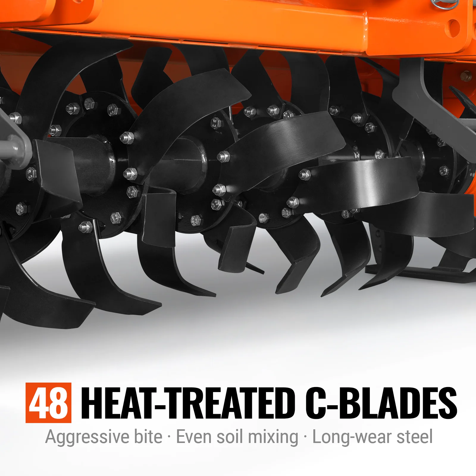 80 in Heavy Duty Rotary Tiller, 3 Point Hitch Cat.2, Gear Drive, PTO Shaft Included with Slip Clutch, 40-80 HP, HRT80 - Image 6