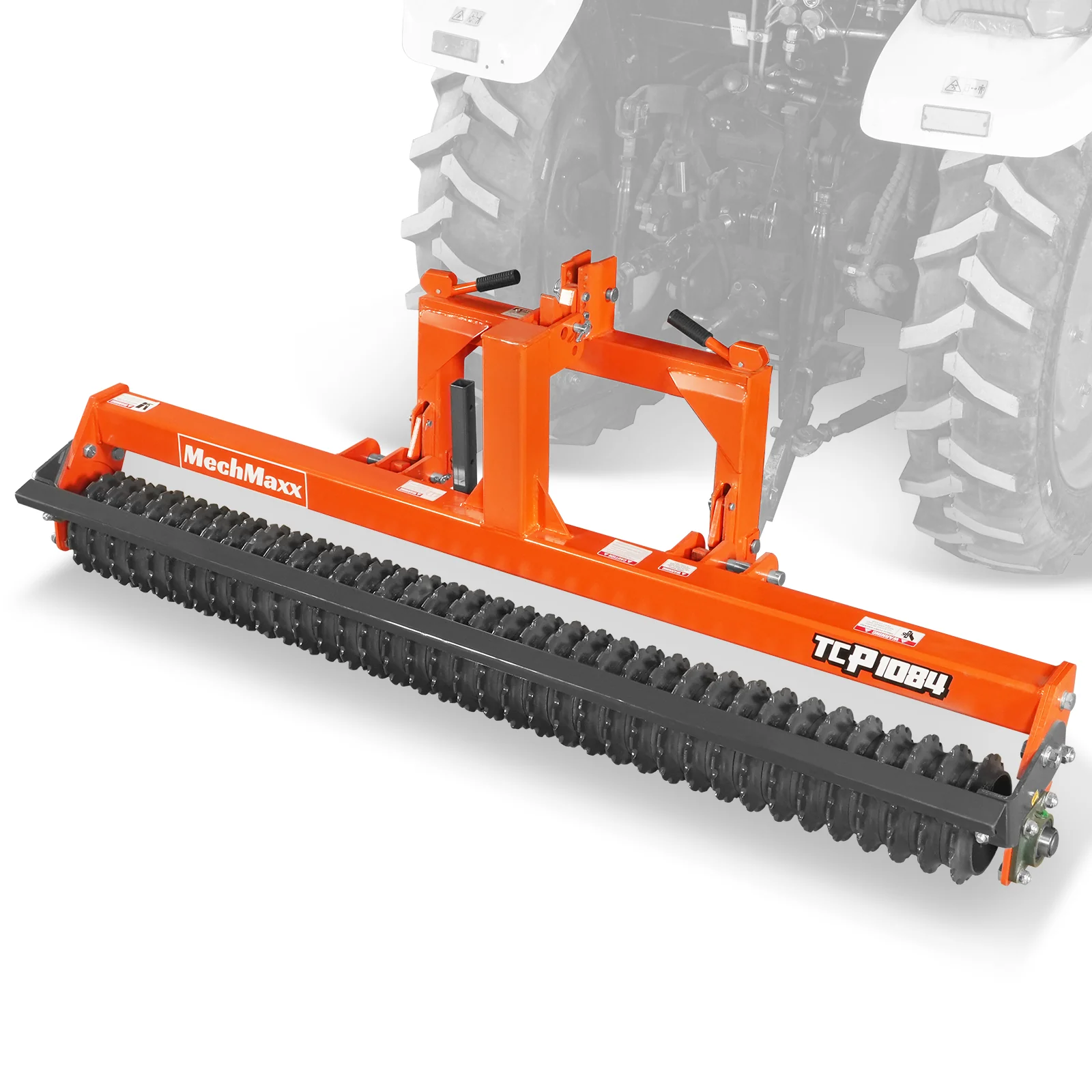 84" Cultipacker with 37 Ductile Iron Wheels,  Scraper Bar Included,  Category 1 and 2,  3 Point Hitch Tractor Attachment,  TCP1084 - Image 9