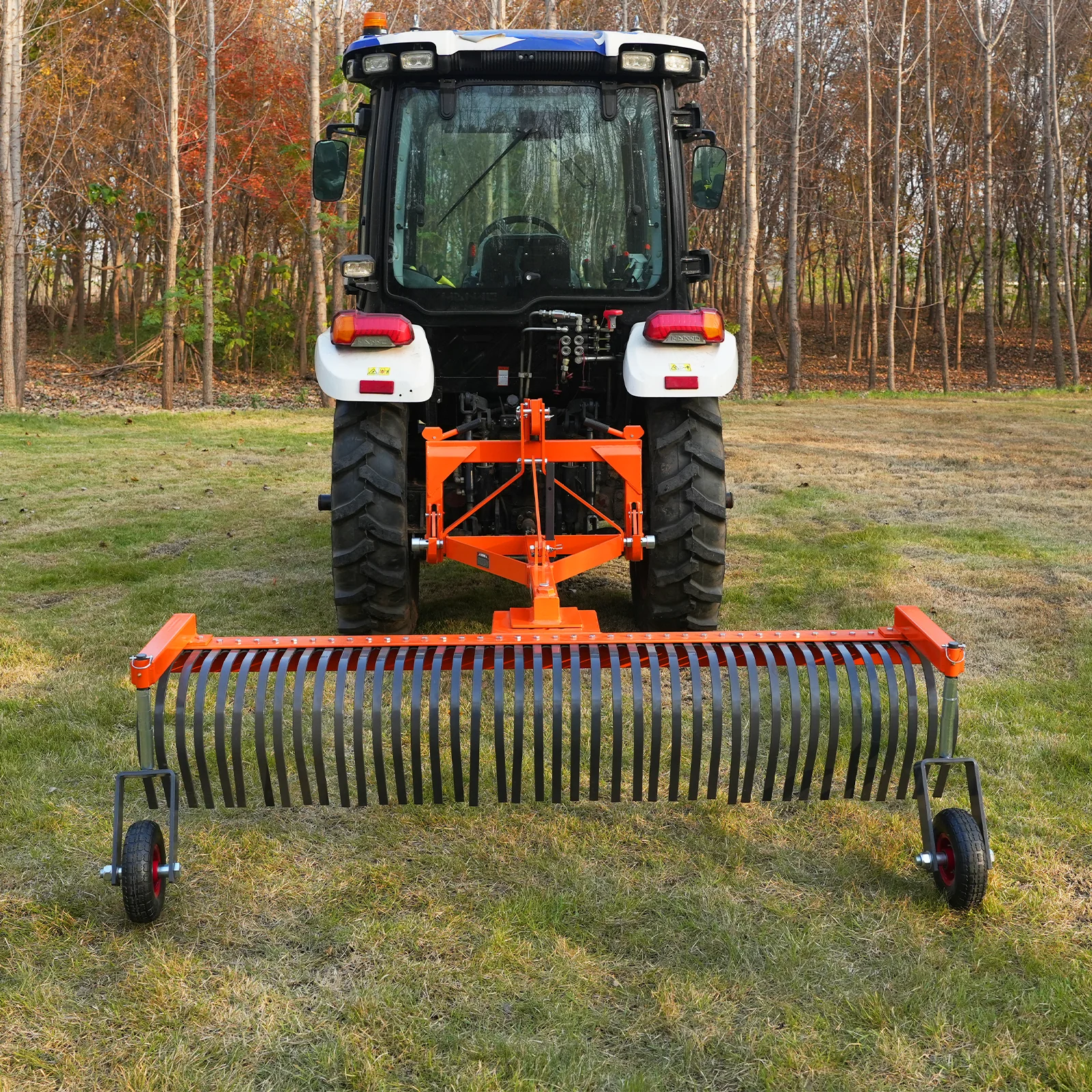 84" Landscape Rake with Bolt-On Wheels & 42 Tines 3 Point Hitch Tractor Attachment,  LR84W - Image 4
