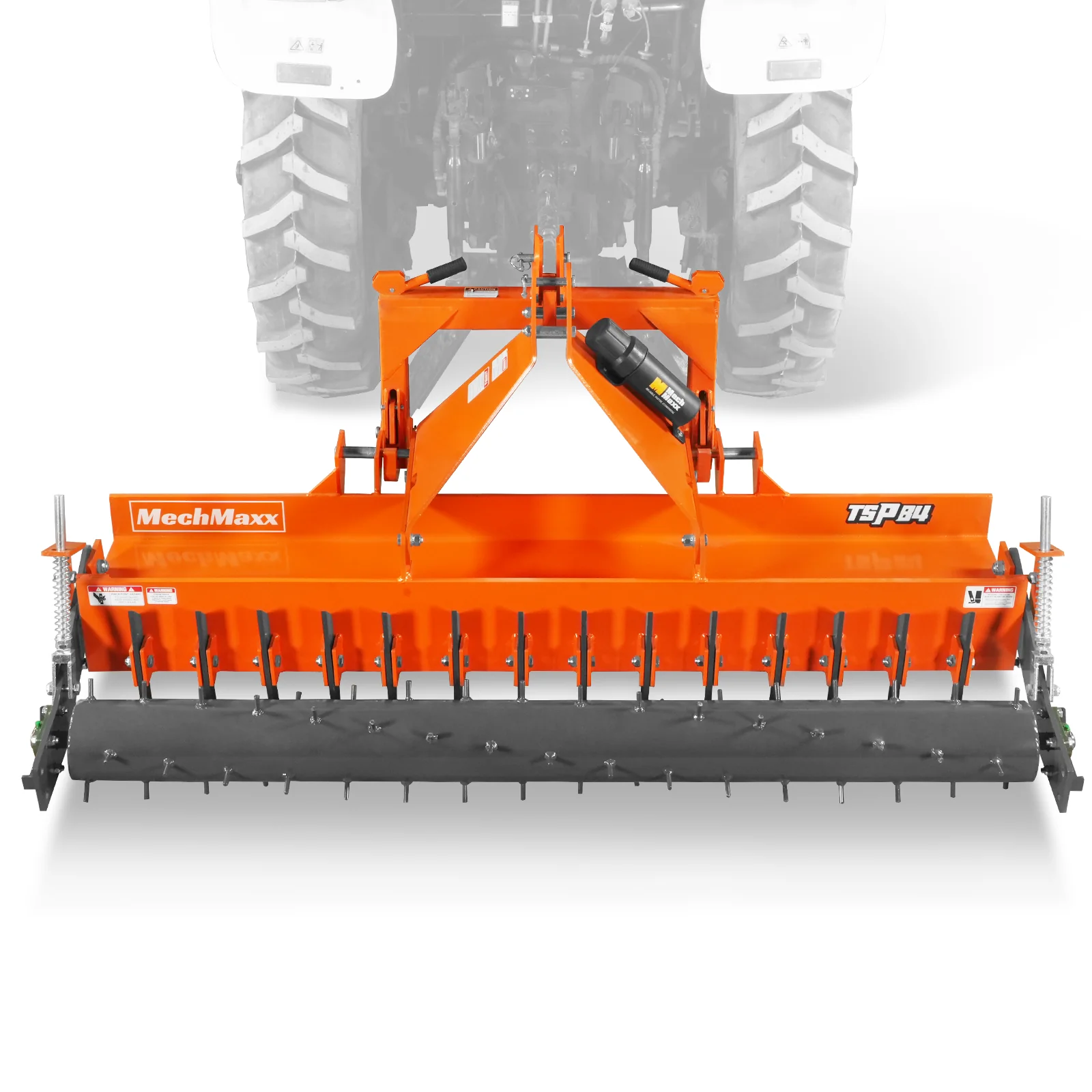 84" Heavy Duty Soil Pulverizer,  Single Spiked Roller,  29 Shanks,  Category 1 and 2,  3 Point Hitch Tractor Attachment,  TSP84 - Image 6