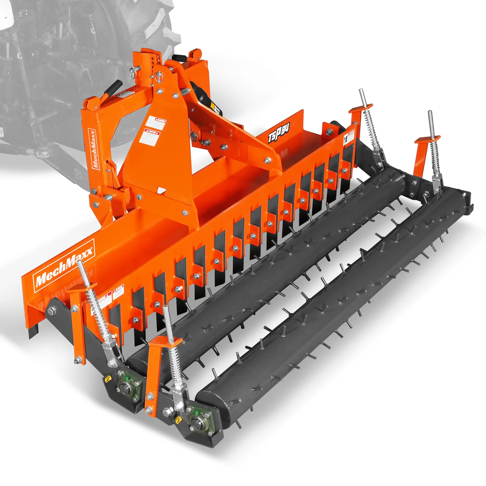 84" Heavy Duty Soil Pulverizer,  Double Spiked Roller,  29 Shanks,  Category 1 and 2,  3 Point Hitch Tractor Attachment,  TSP84D - Image 7