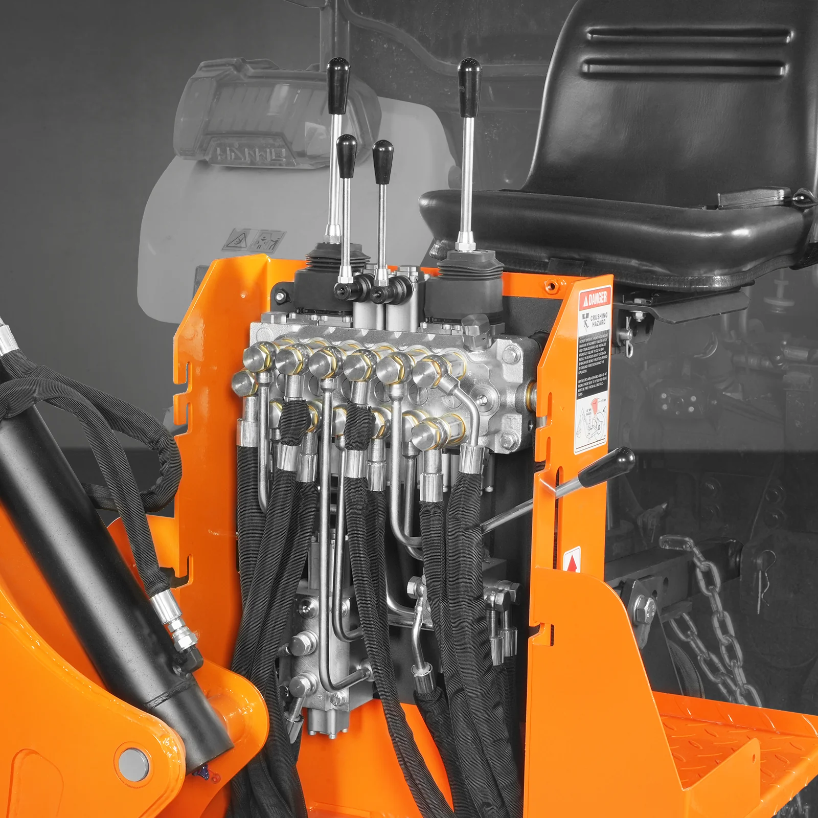 7' Tractor Backhoe Attachment with Hydraulic Thumb,  12" Bucket,  ISO/SAE Switchable Controls,  Self-Contained Hydraulic System,  3 Point Hitch Cat.1,  15-50 HP,  BH660H - Image 8