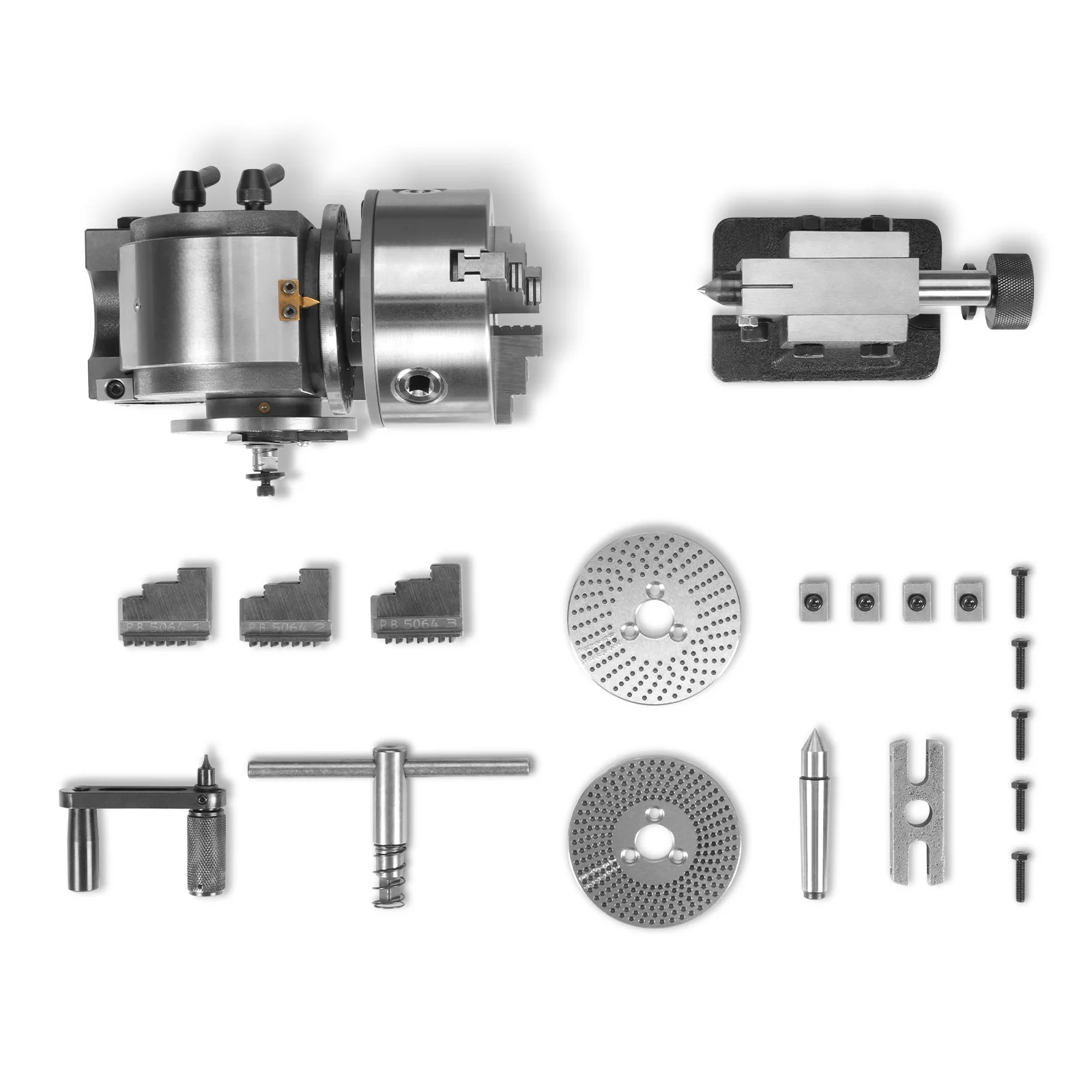 BS-0 Complete Set with 125mm Chuck and Tailstock for SKU: 500202 | Model: VM25L SKU: 500203 | Model: VM25LD SKU: 500204 | Model: VM32L SKU: 500205 | Model: VM32LD - Image 2