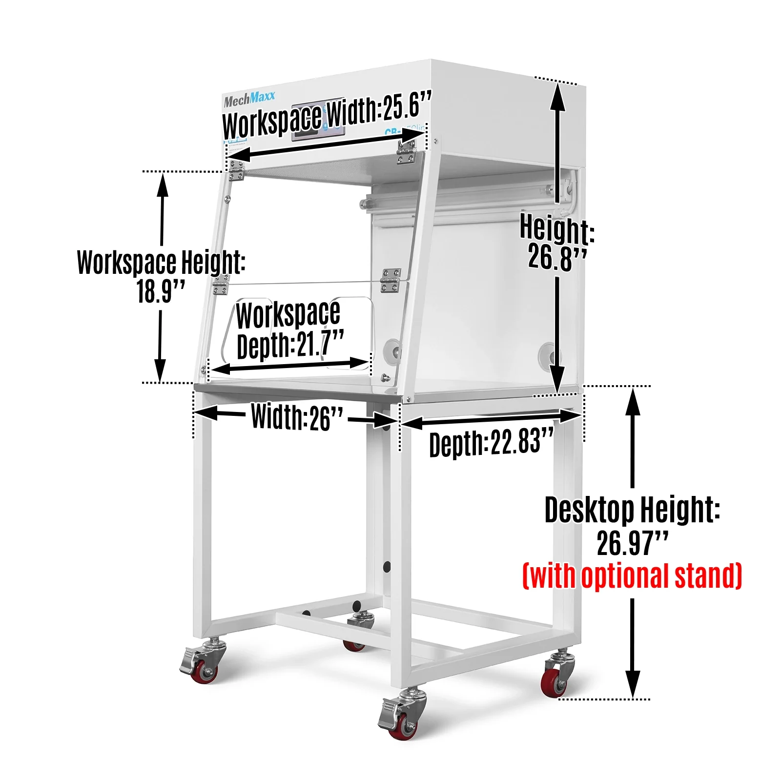 26" Wide CB-65Slim Desktop Vertical Laminar Flow Clean Bench with HEPA Filtration & UV Sterilization | ISO Class 5 - Image 24