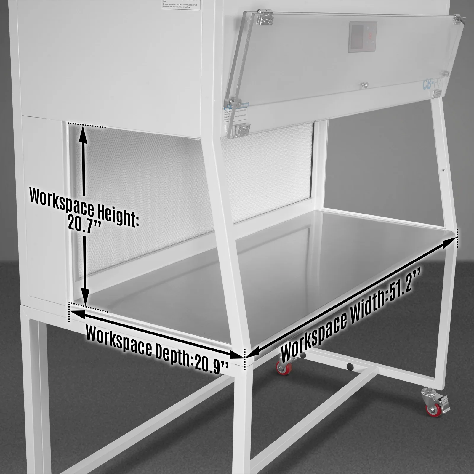 53.5″ Wide CB-H2 Horizontal Laminar Flow Clean Bench with HEPA Filtration & UV Sterilization | ISO Class 5 - Image 3