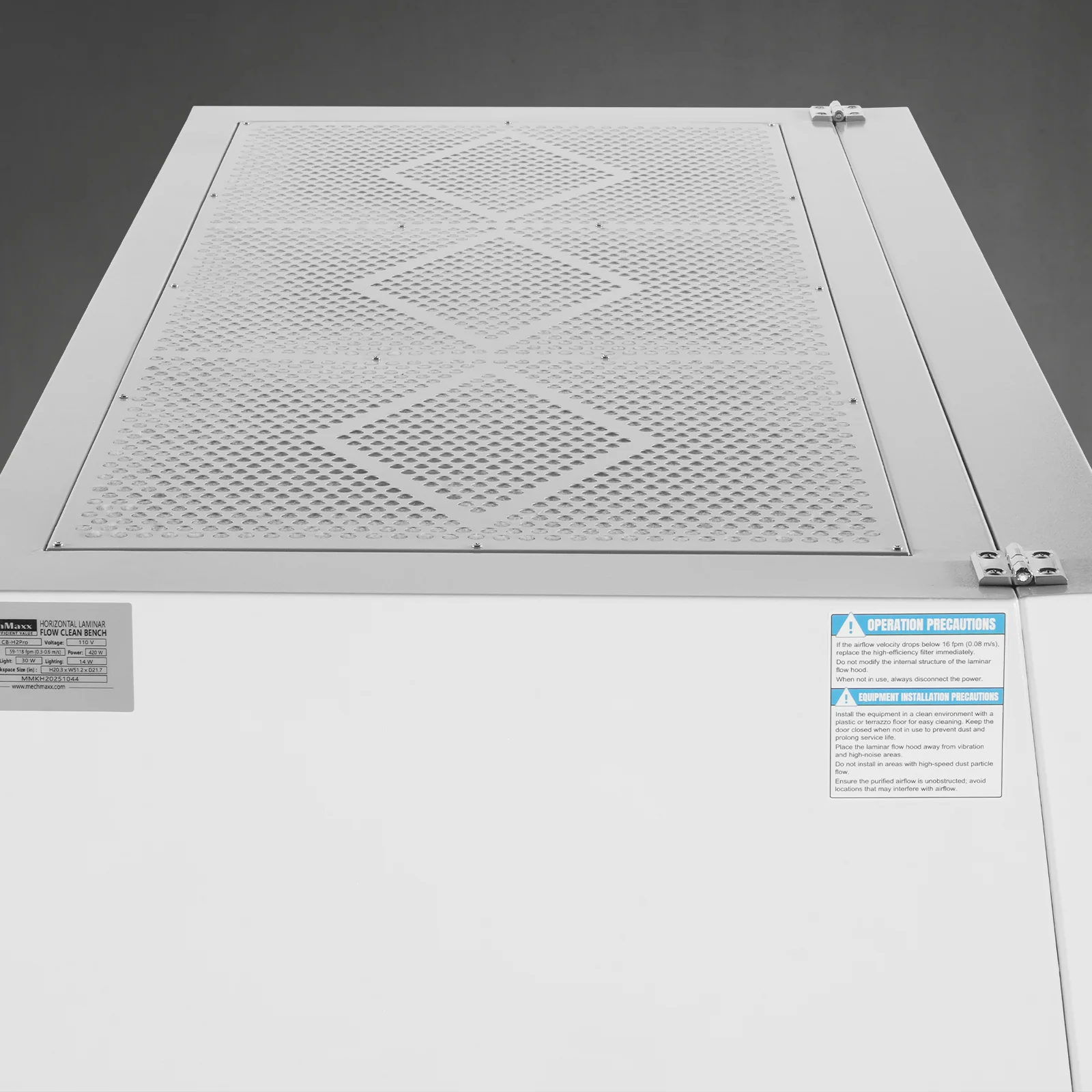 57.5″ Wide CB-H2Pro Horizontal Laminar Flow Clean Bench with HEPA Filtration & UV Sterilization | ISO Class 5 - Image 12